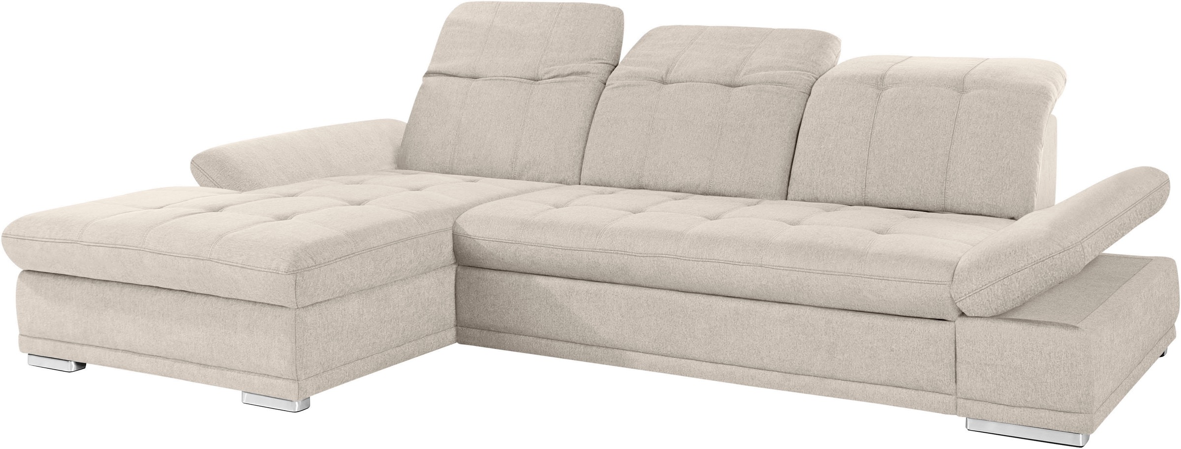 COTTA Ecksofa »Holiday L-Form mit Sitztiefen-, Armteil- und Kopfteilverstellung«, wahlweise mit Bettfunktion & Bettkasten