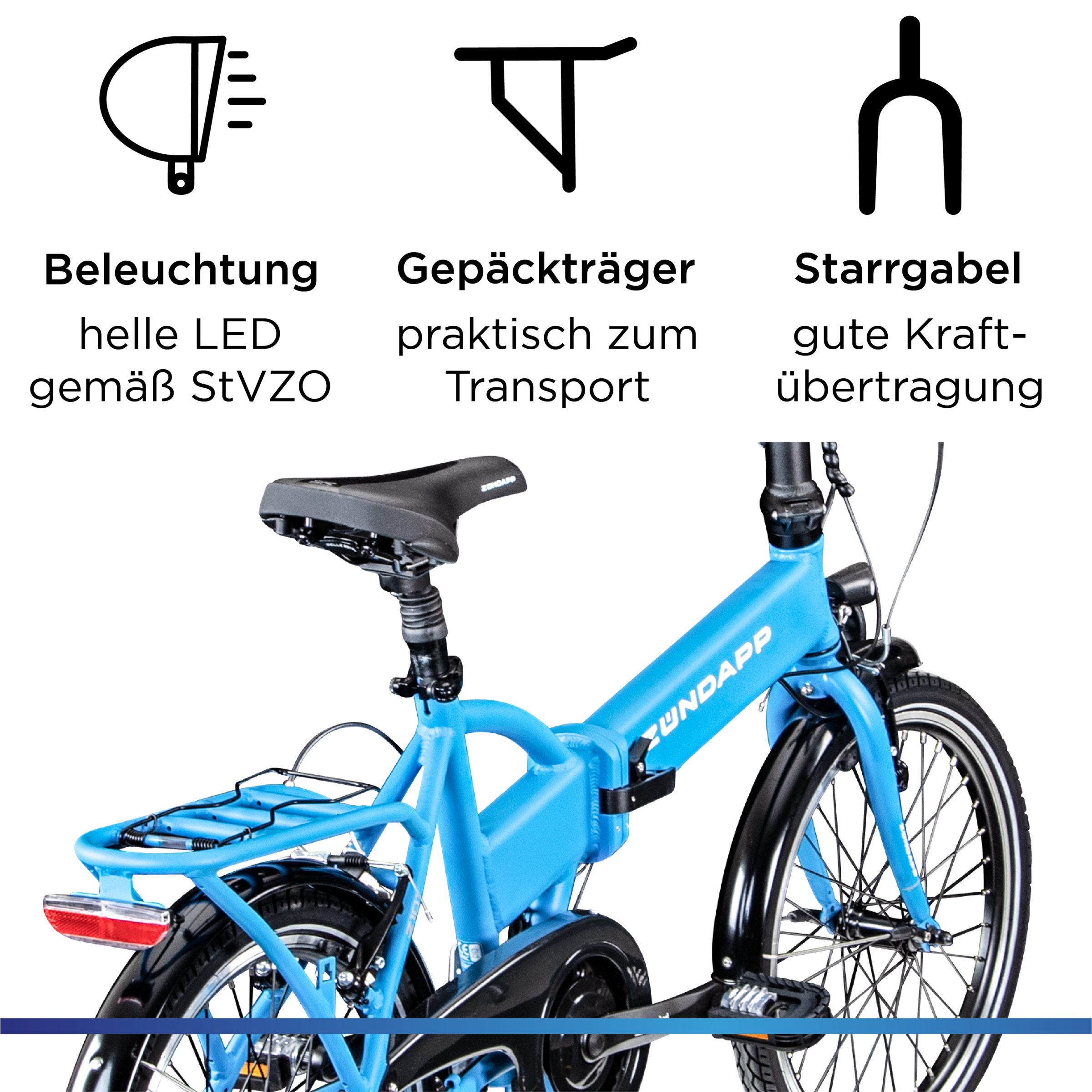 Zündapp »Z101« 6 Gang Shimano Tourney RD-TY300 Schaltwerk Kettenschaltung Heckmotor 250 W Pedelec, Elektrofahrrad für Damen u. Herren