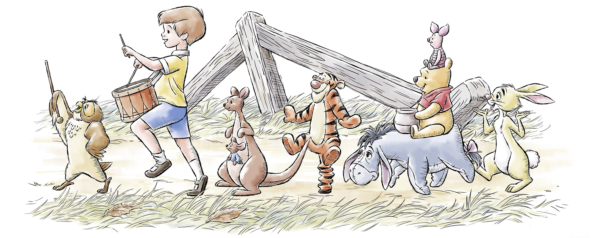 Komar Kindertapete »Disney Winnie the Pooh Walk Along Another Path«, bedruckt