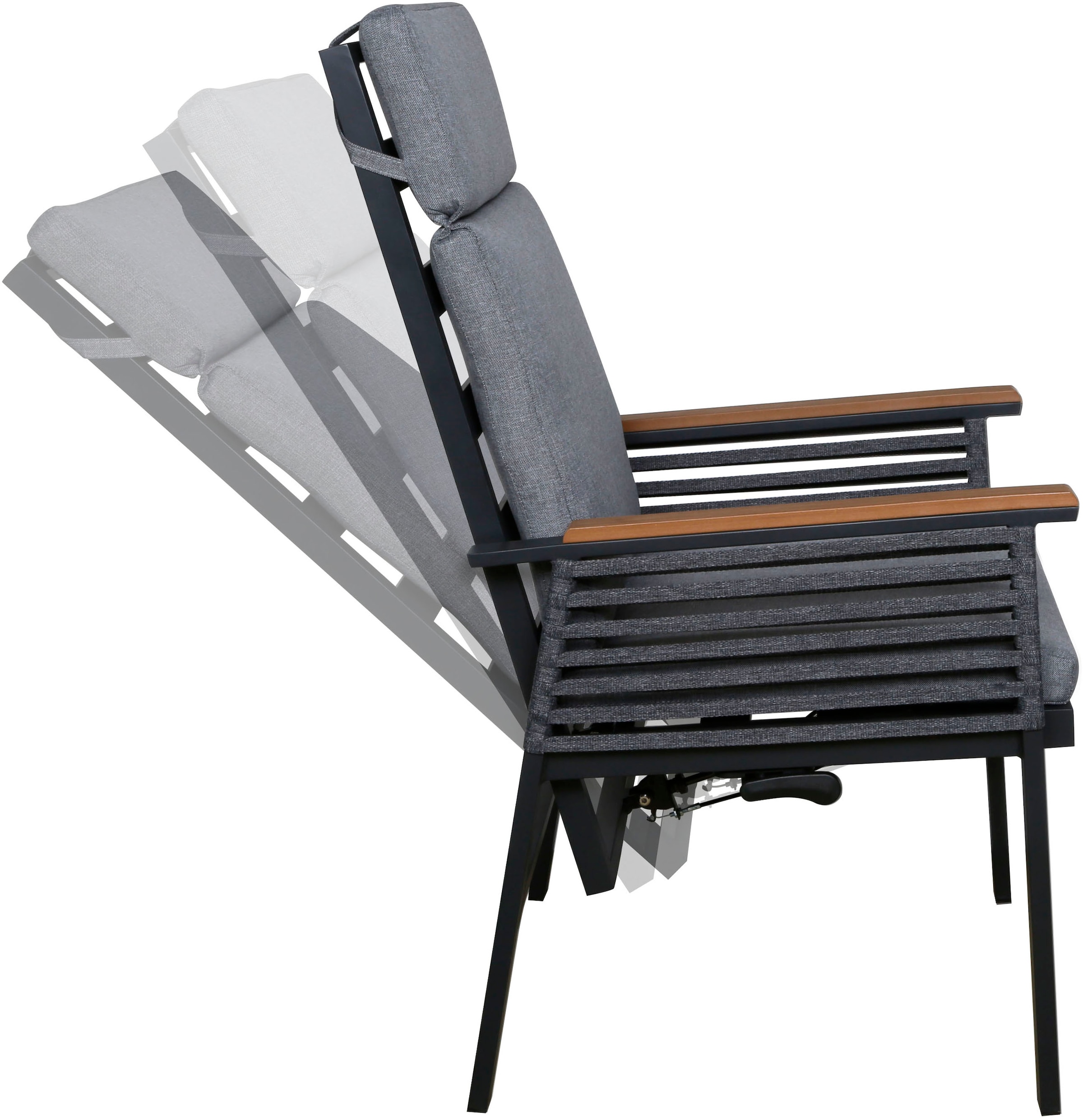 KONIFERA Garten-Essgruppe »Edessa Komfort« Set, 4x Sessel, 4x Auflage, 1x Tisch, 9 tlg. tlg. inkl. 4 Sessel, 4 Sitzkissen, 1 Tisch