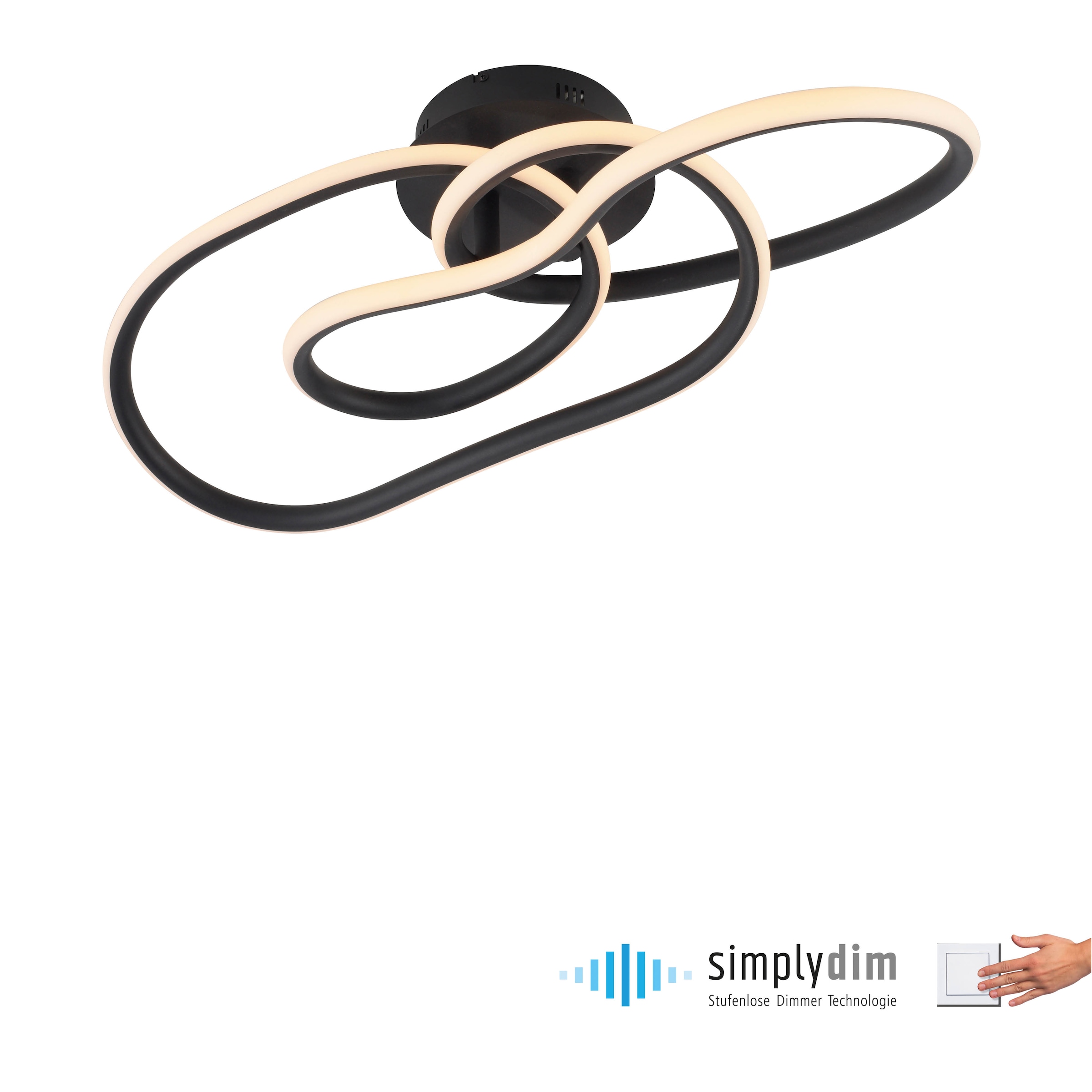 Paul Neuhaus LED Deckenleuchte »TWIST« LED-Board 1 Stk. Warmweiß Stufenlos dimmbar über Lichtschalter, Memoryfunktion