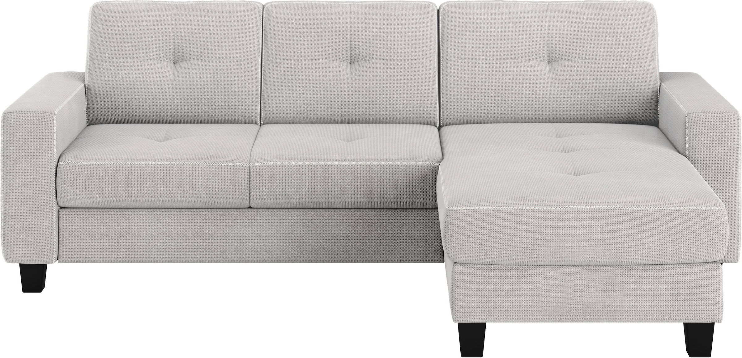 Places of Style Ecksofa »Varese L-Form«, wahlweise mit Bettfunktion und Bettkasten