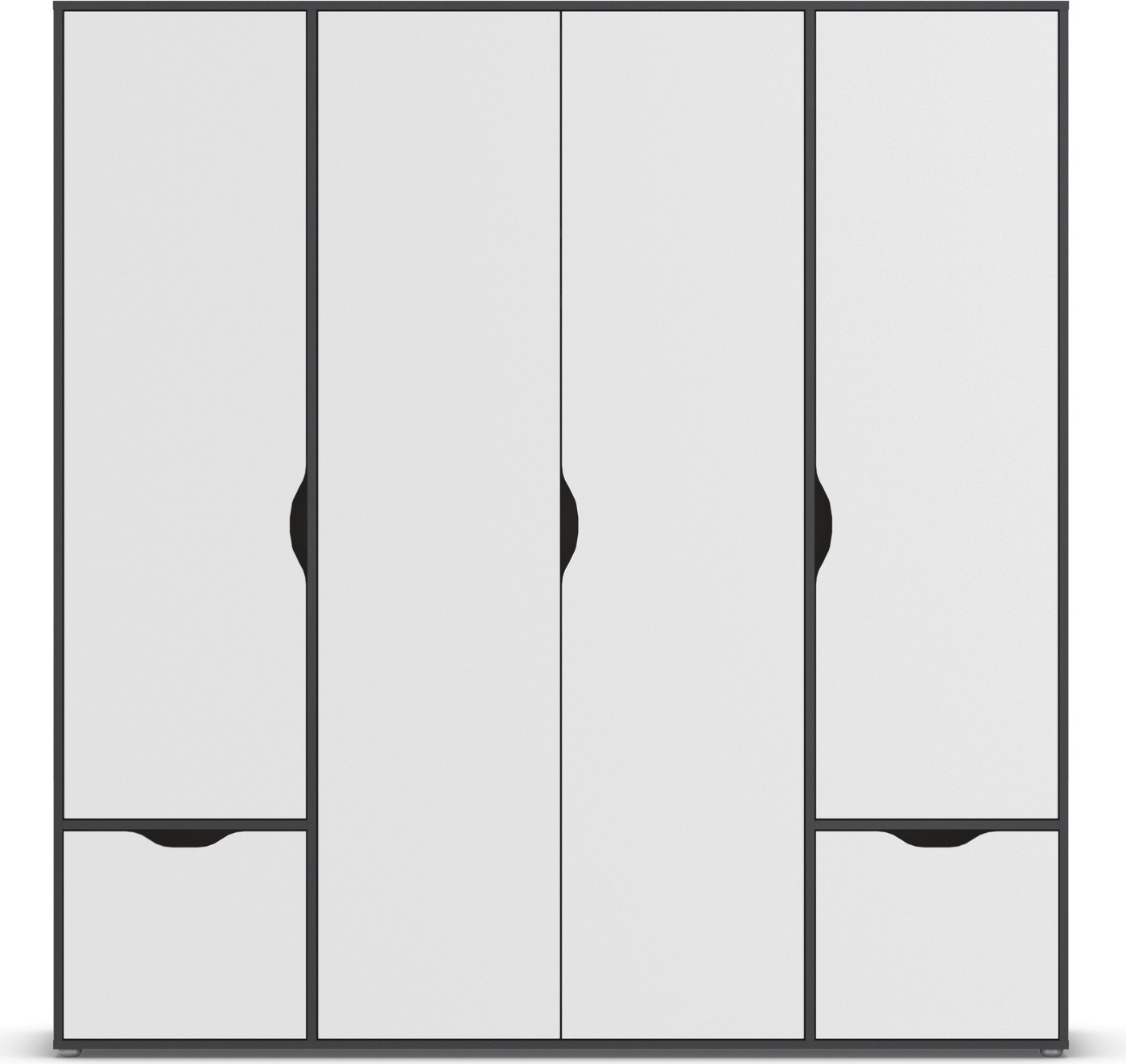 rauch Drehtürenschrank »Kleiderschrank Schrank Garderobe Wäscheschrank NARAI mit Schubladen«, (in 3 verschiedenen Ausstattungen BASIC/CLASSIC/PREMIUM), Griffausfräsungen für eine grifflose Optik TOPSELLER MADE IN GERMANY