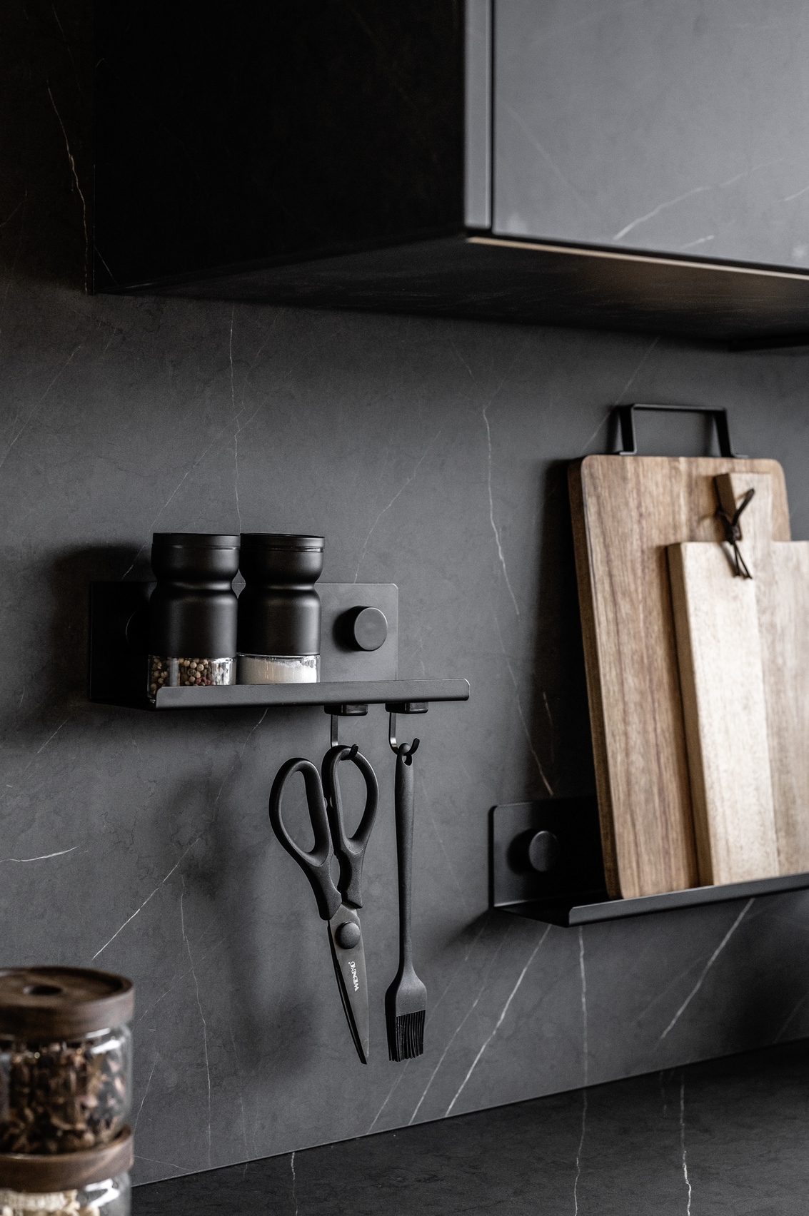 WENKO Gewürzregal »Modell Jet S«, Küchenregal für die Wand, Industrial Style, pulverbeschichtetes Metall