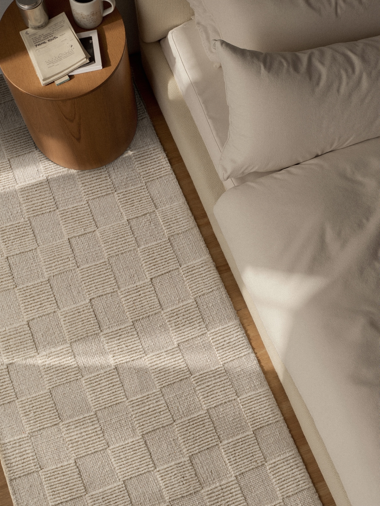 Villeroy & Boch Wollteppich »Scala« rechteckig 10 mm Höhe Handgewebt, Wolle, Kariert, Natur, 3D-Struktur, Karo, Wohnzimmer