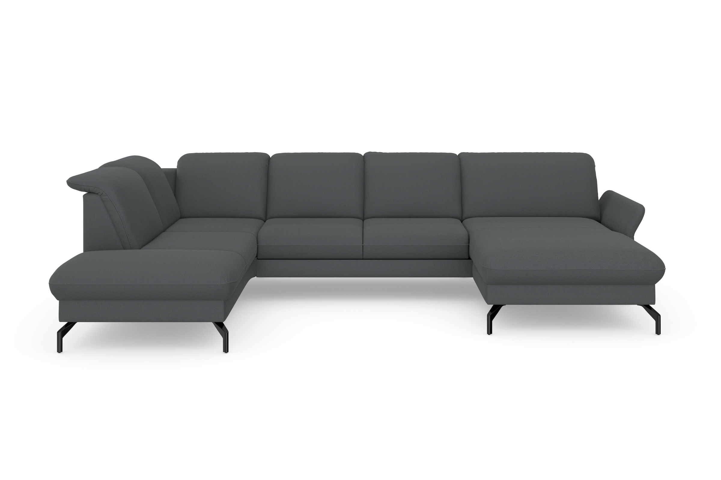 sit&more Wohnlandschaft »Fashion U-Form«, wahlweise mit Kopfteilverstellung, Vorziehsitz, motorisch, Metallfüße