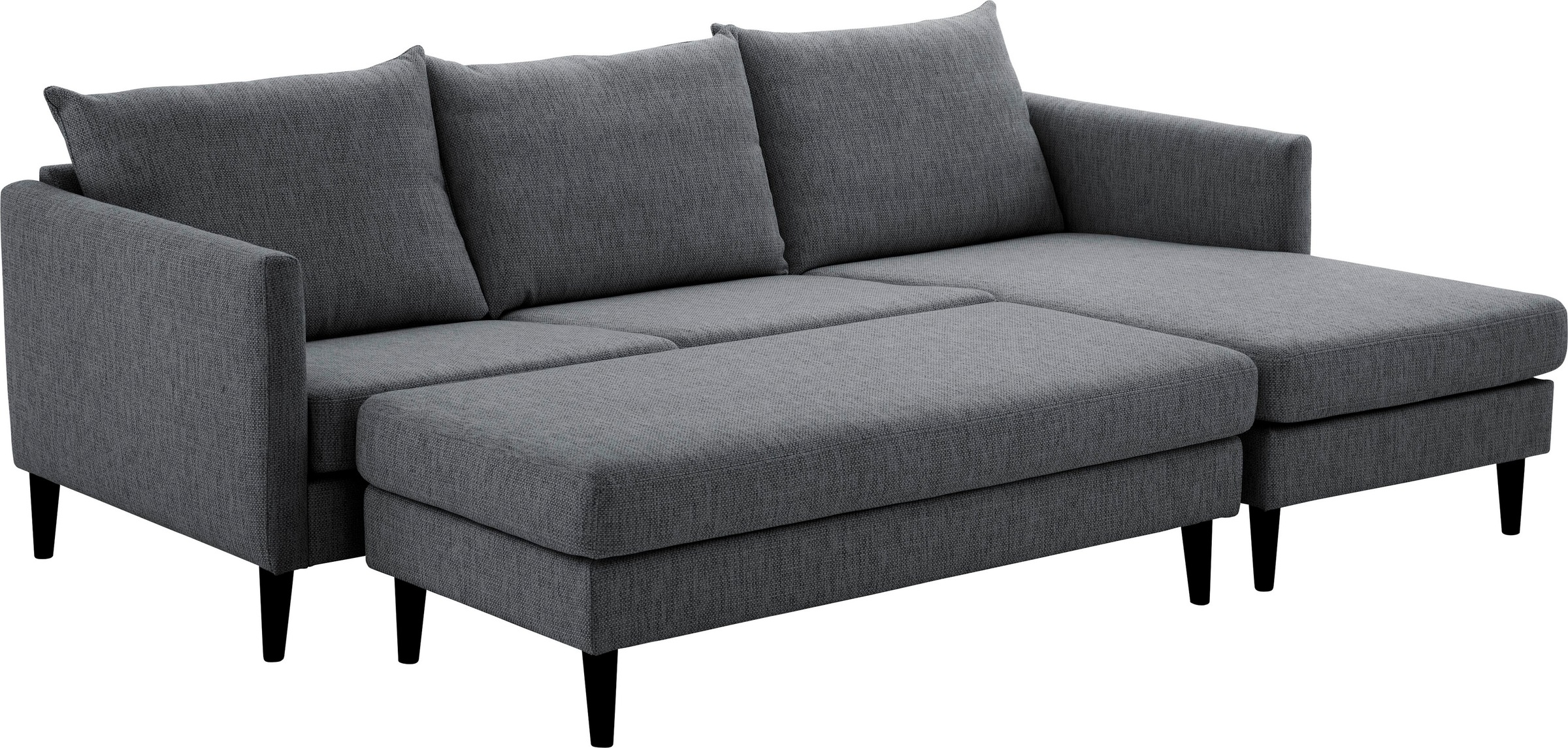 ATLANTIC home collection Hocker »Rekvik«, XXL-Hocker, mit Massivholzfüßen, günstig online kaufen