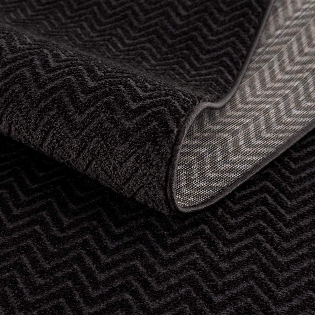 Carpet City Teppich »Friseé-Teppich FANCY805«, rechteckig, 12 mm Höhe, Läufer, Kurzflor, Einfarbig, 3D-Optik, Zickzack Look, Wohnzimmer