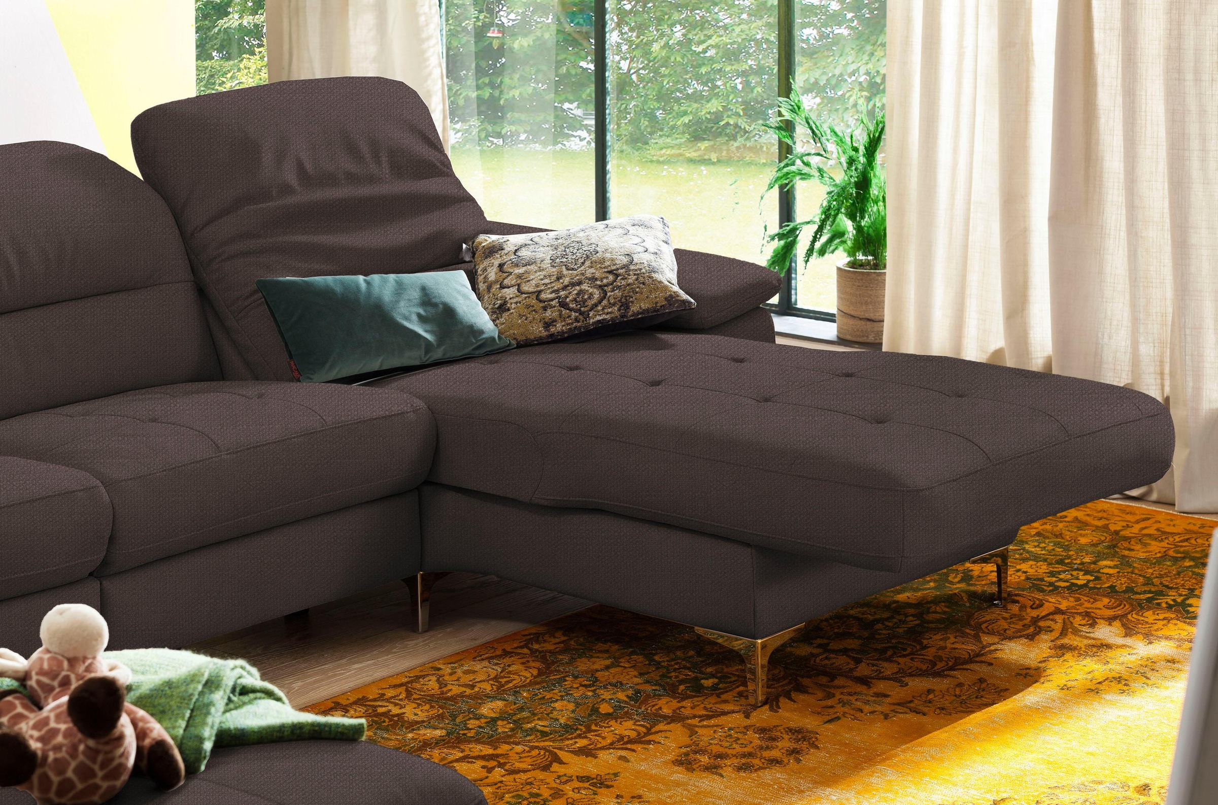 Places of Style Ecksofa »Basel L-Form«, mit vollmotorischer Relaxfunktion und motorischer Recamiere