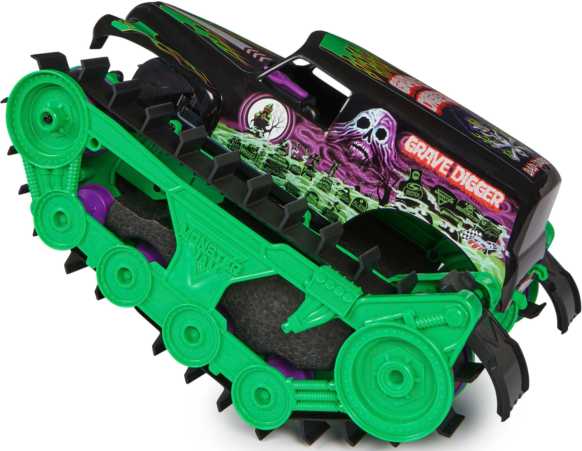 Spin Master RC-Monstertruck »Monster Jam - Grave Digger Trax«, All-Terrain-geländegängig an Land und im Wasser