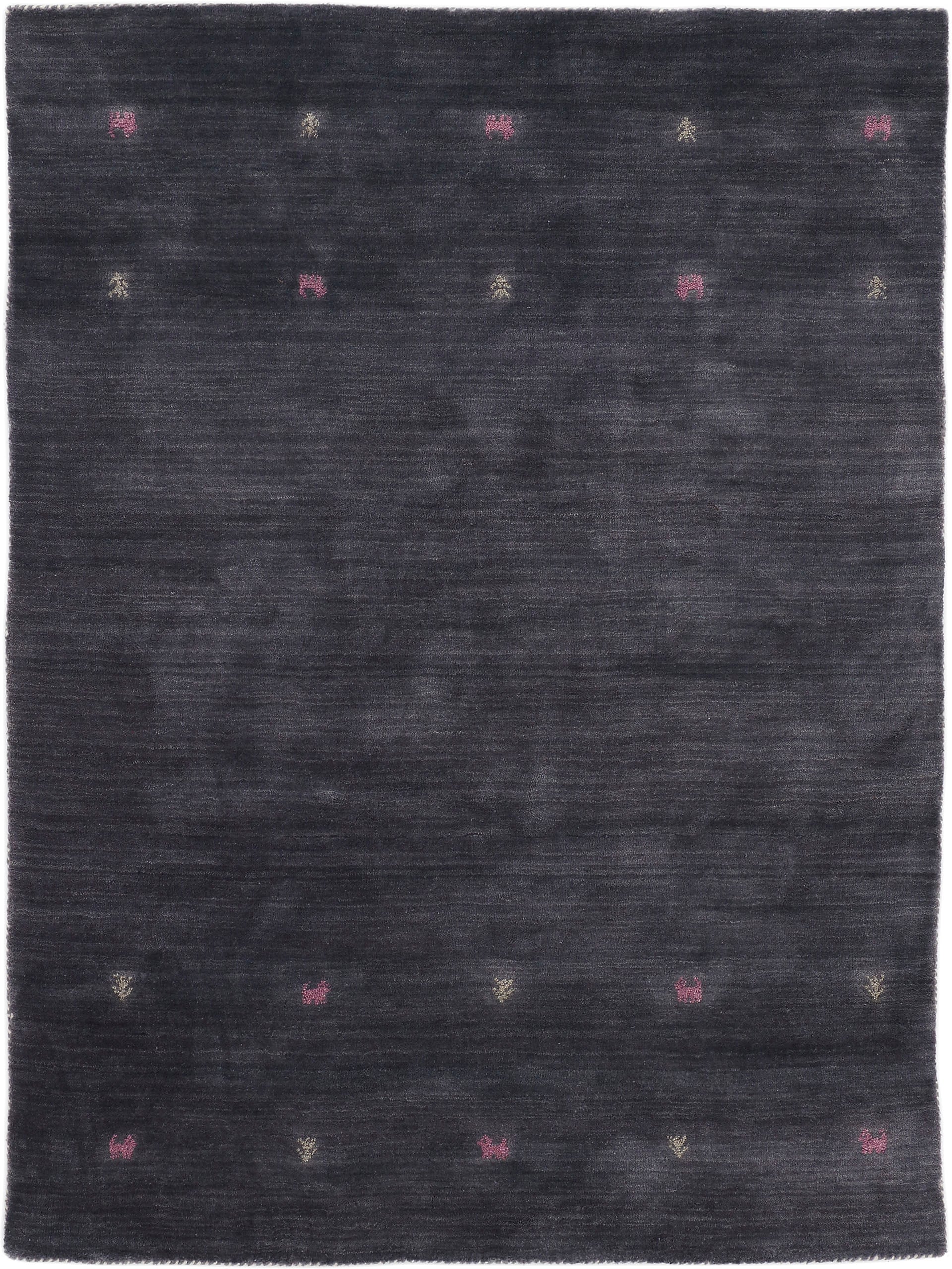 Bild von carpetfine Wollteppich »Gabbeh Uni«, rechteckig, reine Wolle, handgewebt, Gabbeh Loom Tiermotiv, auch als Läufer