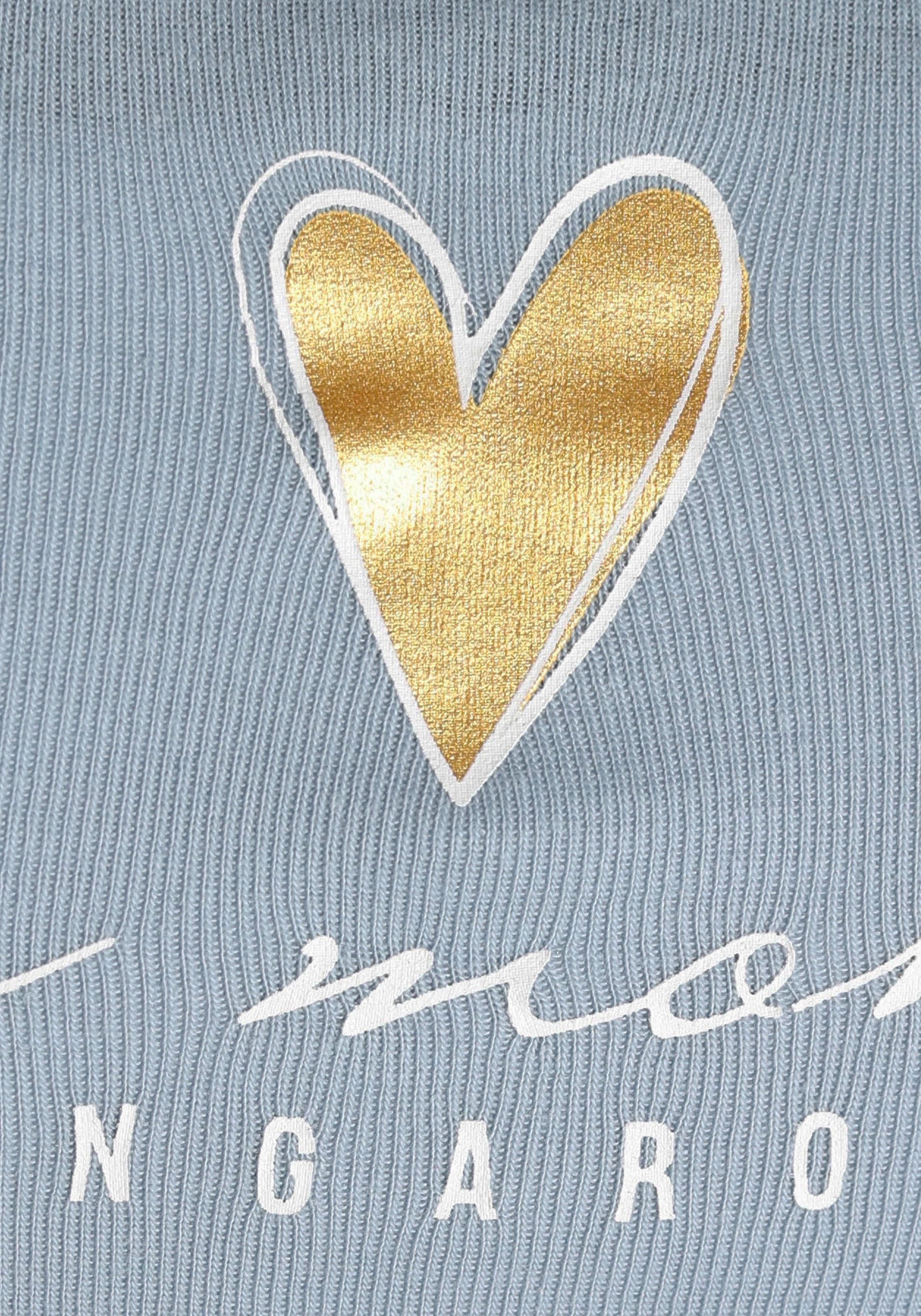 KangaROOS Longsleeve, Langarm, sehr figurbetont und hüftbedeckend, mit Herzchen-Detail