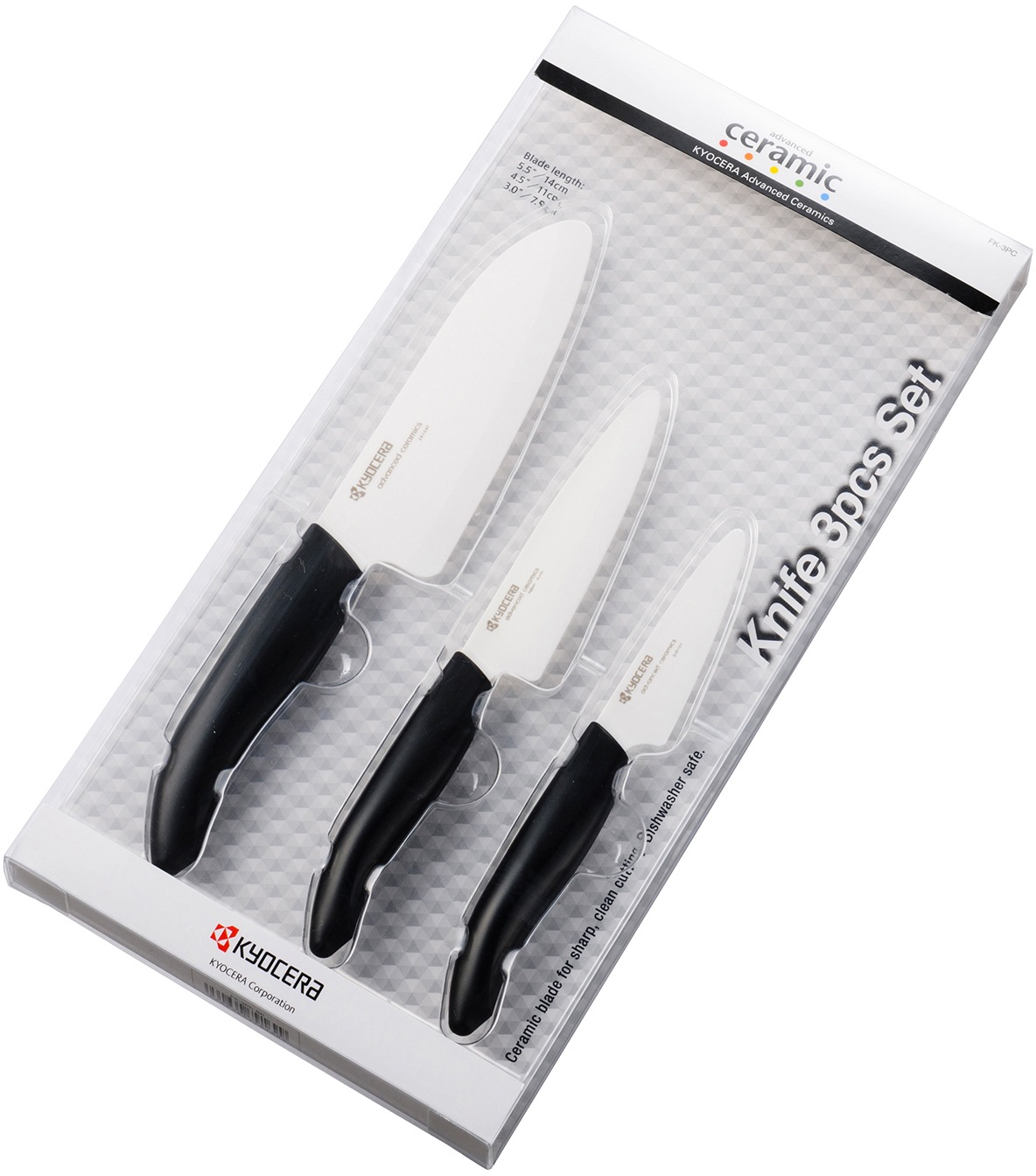 KYOCERA Messer-Set »GEN«, (Set, 3 tlg.), extrem scharfe Hochleistungskeramik-Klinge