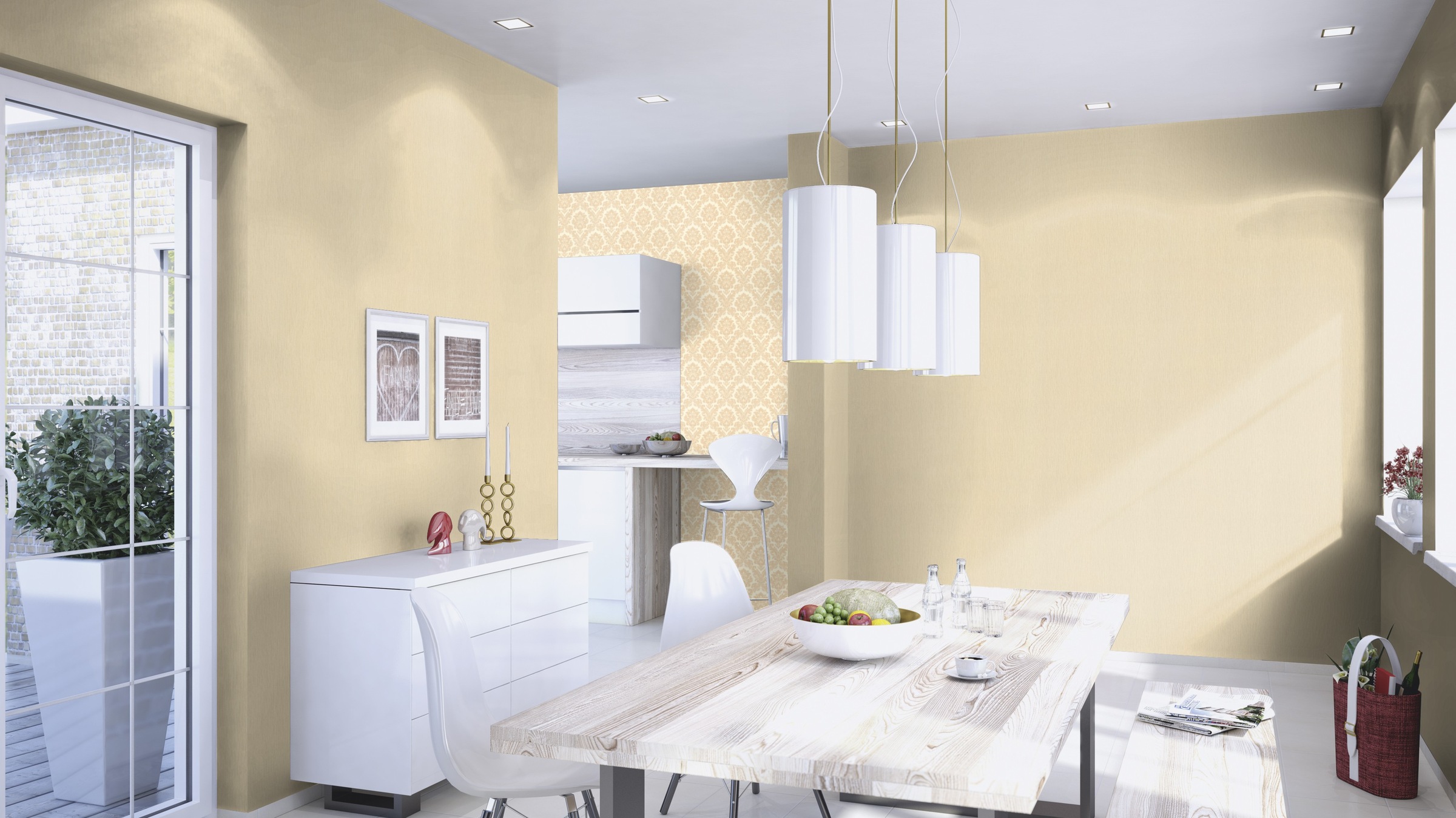 Rasch Vinyltapete »Einfarbige Vliestapete Trianon XIII« einfarbig leicht gekörnt Unitapete