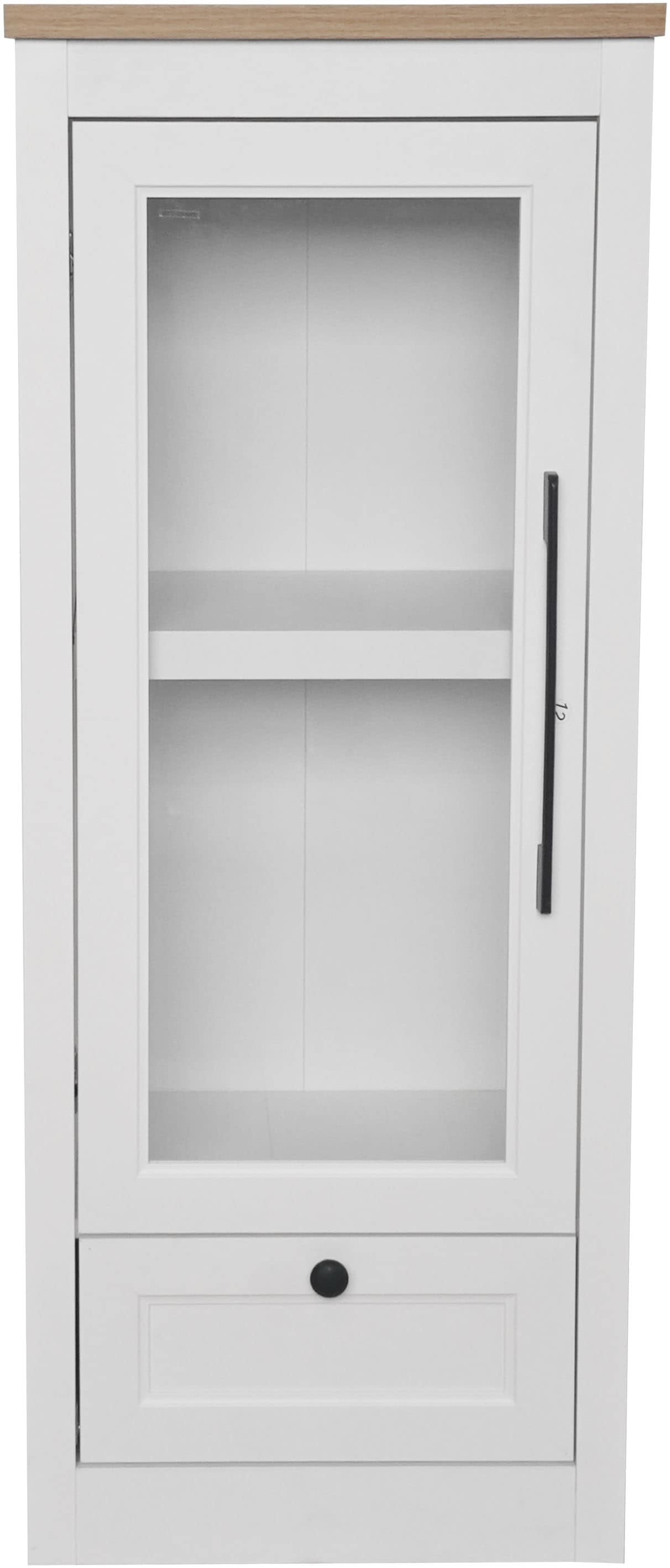 OTTO home Vitrine »Ismund« aus MDF, mit Holz-Zierleiste, schwarzem Metallgr günstig online kaufen