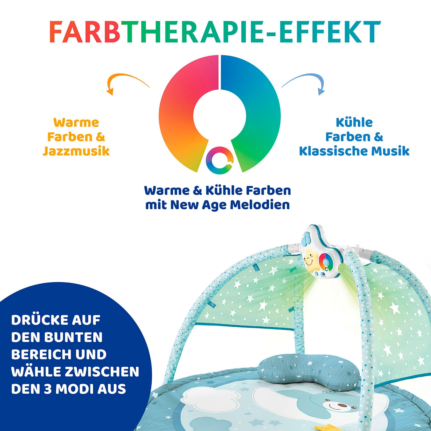 Chicco Baby Gym »Farbspiel Gym, Blue«, mit Projektionen und Melodien