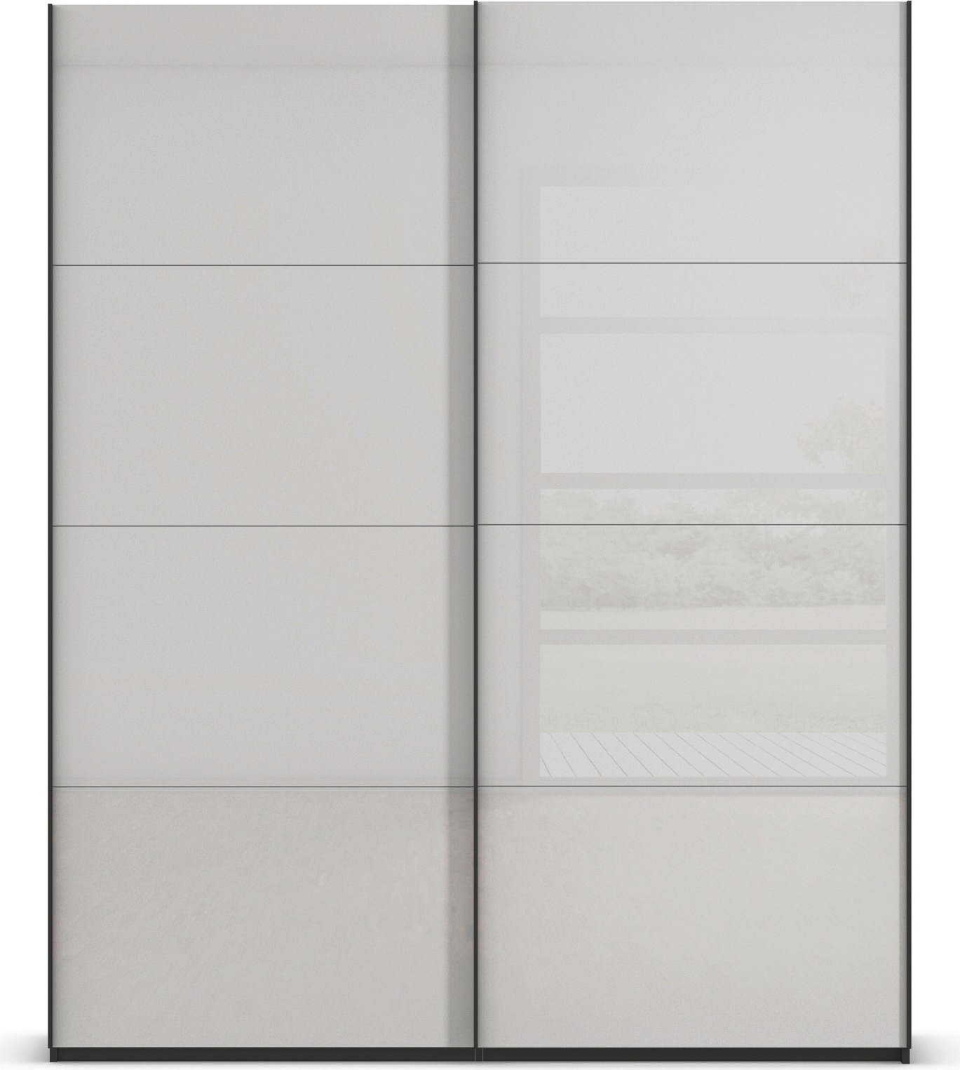 rauch Schwebetürenschrank »Kleiderschrank Schrank Garderobe Schlafzimmerschrank SCALE-FYRA«, edle viergeteilte Türen mit Glas-Front viele Farben MADE IN GERMANY