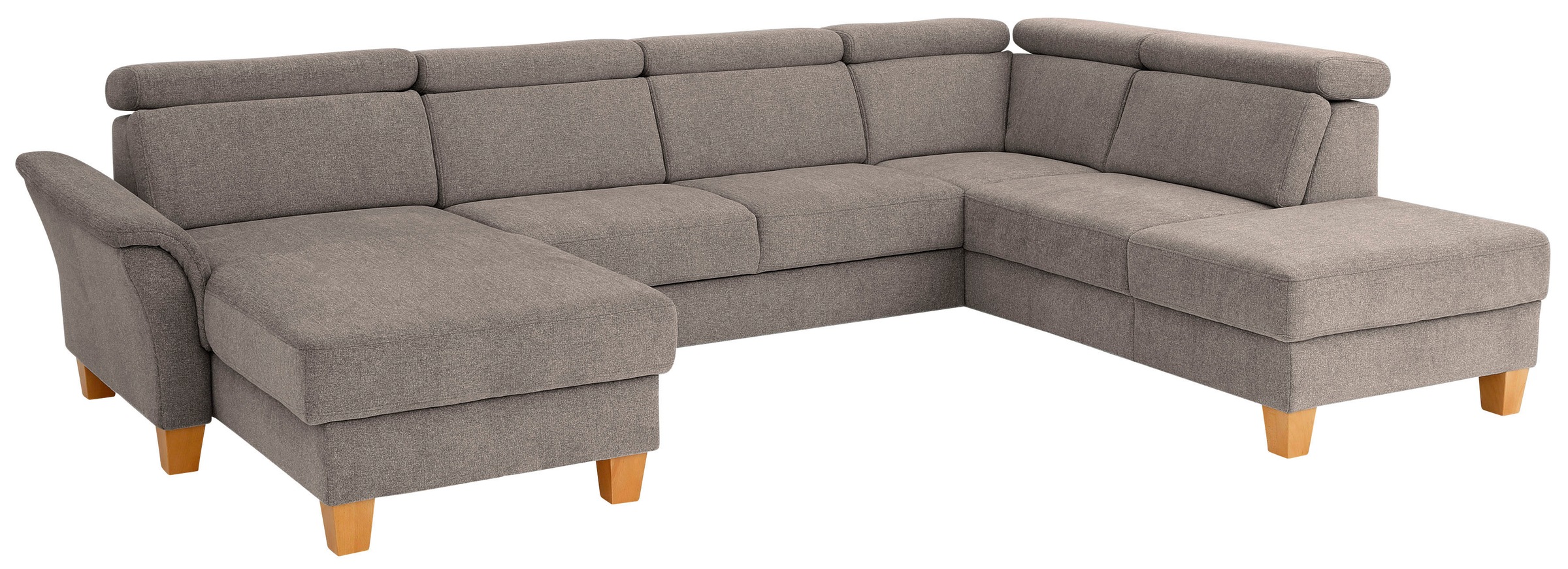 Home affaire Wohnlandschaft »Conville U-Form«, Kopfteilverstellung wahlweise mit Bettfunktion und Bettkasten