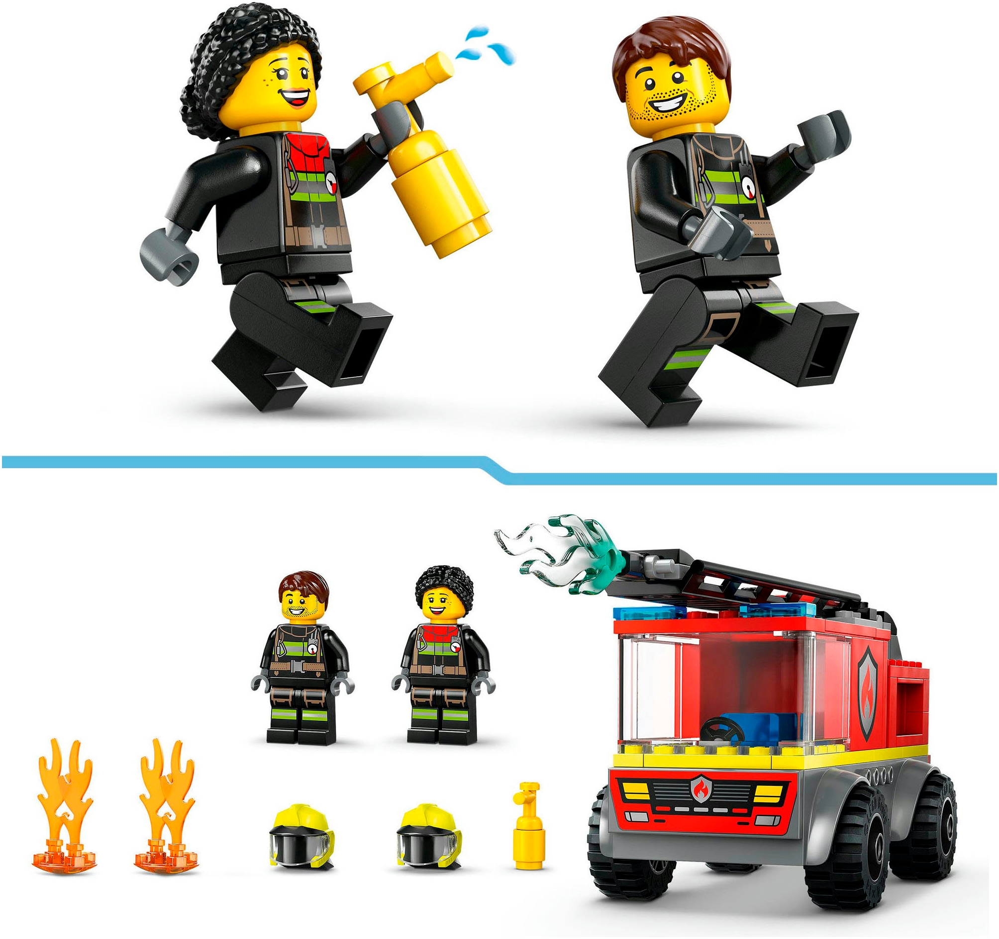 LEGO® Konstruktionsspielsteine »Feuerwehrleiterfahrzeug (60463), LEGO City«, (82 St.), Made in Europe