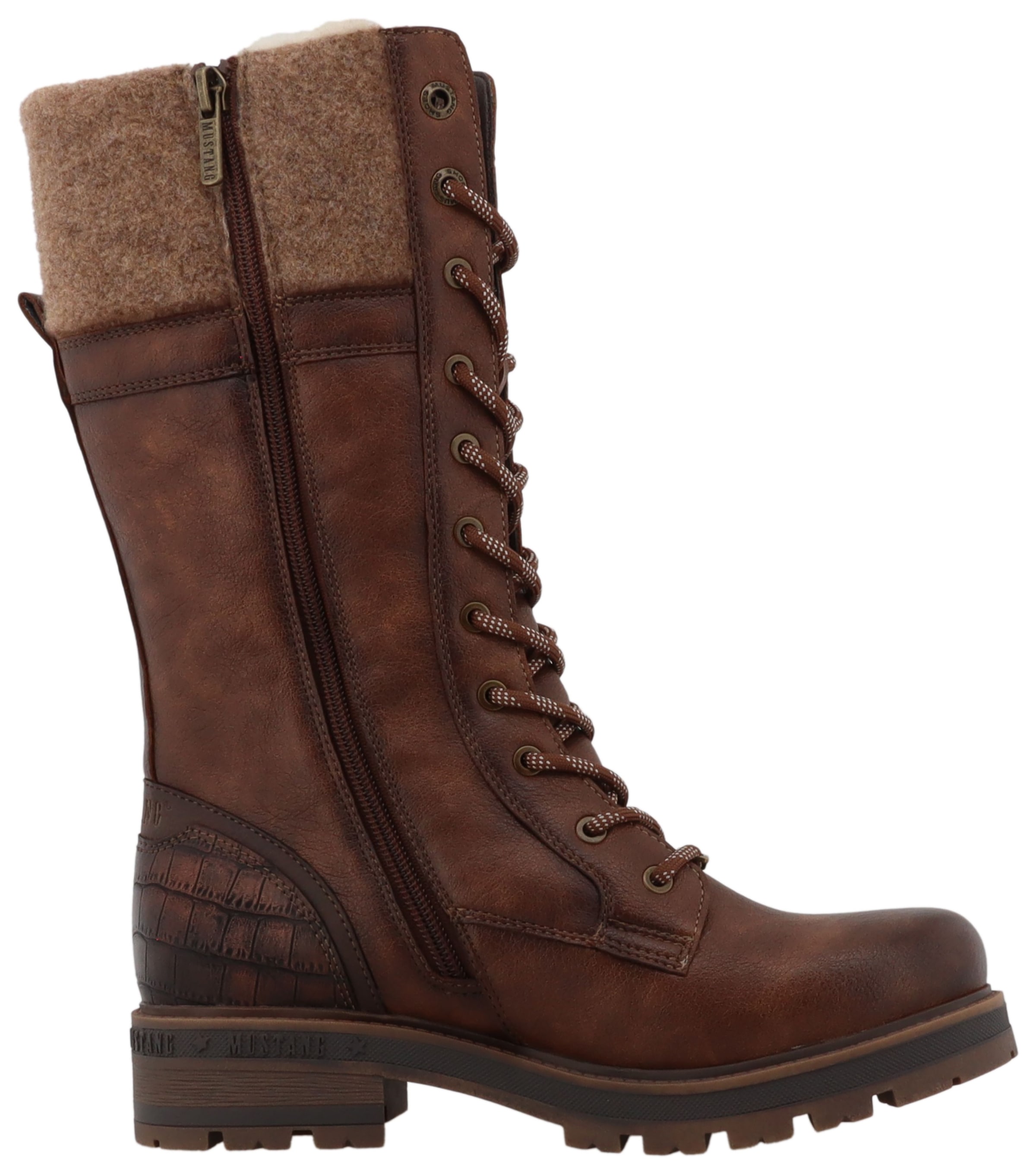 Mustang Shoes Winterstiefel »Darleen«, Schnürstiefel mit Reißverschluss