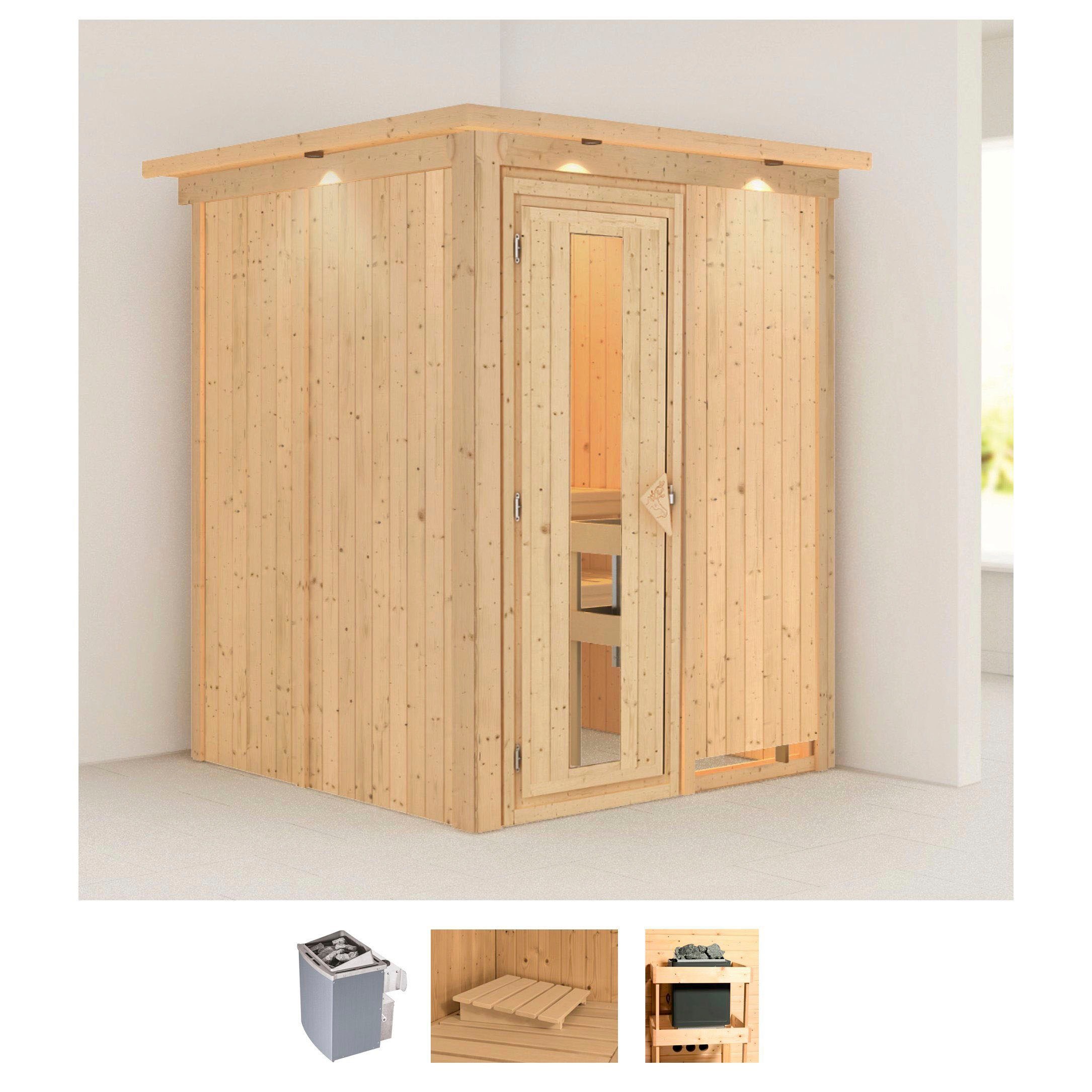 Karibu Sauna »Norin«, 9 KW-Ofen mit integrierter Steuerung günstig online kaufen