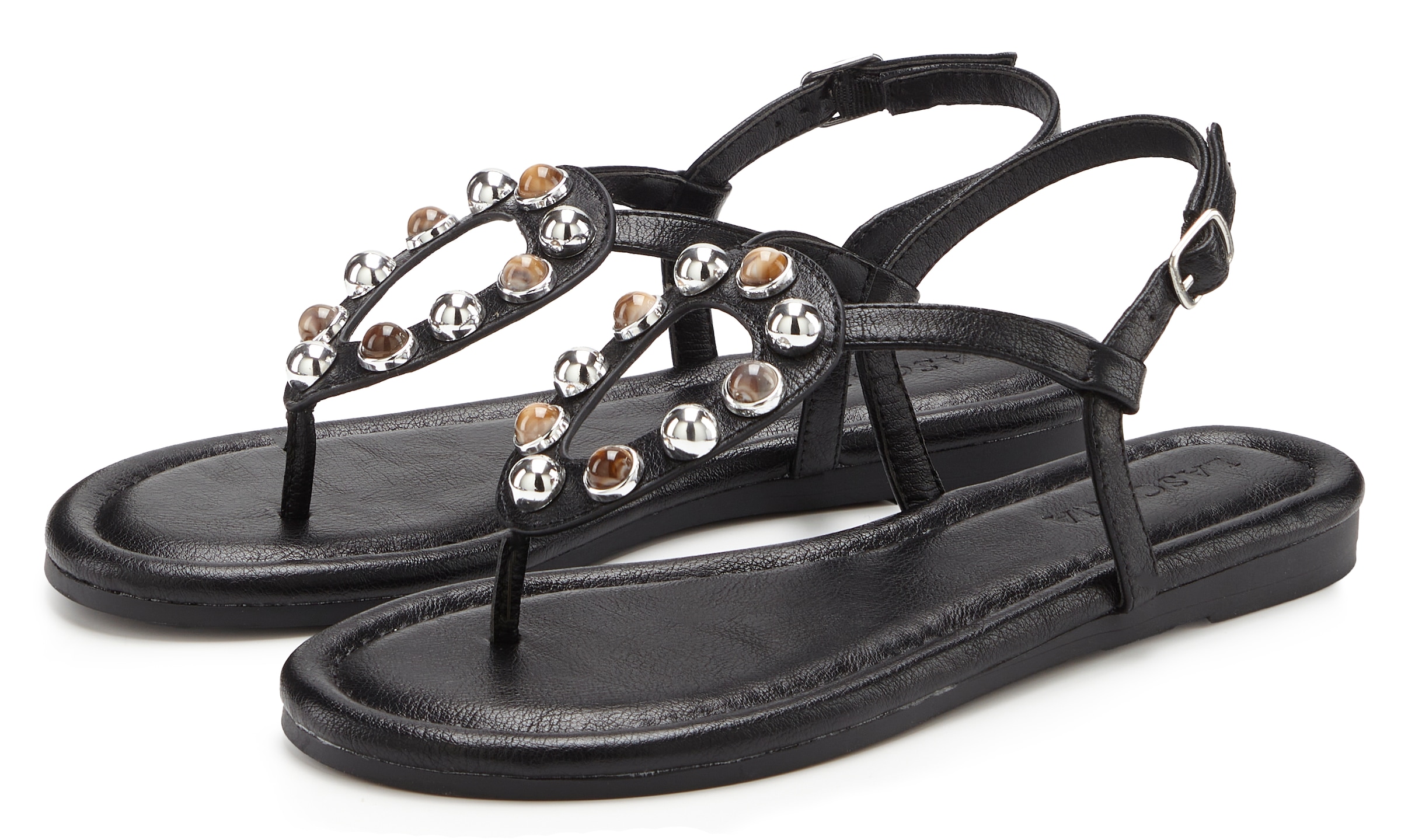 LASCANA Sandale »Zehentrenner, Sandalette, Sommerschuh, offener Schuh«  NEU mit modischen Schmuckelementen VEGAN