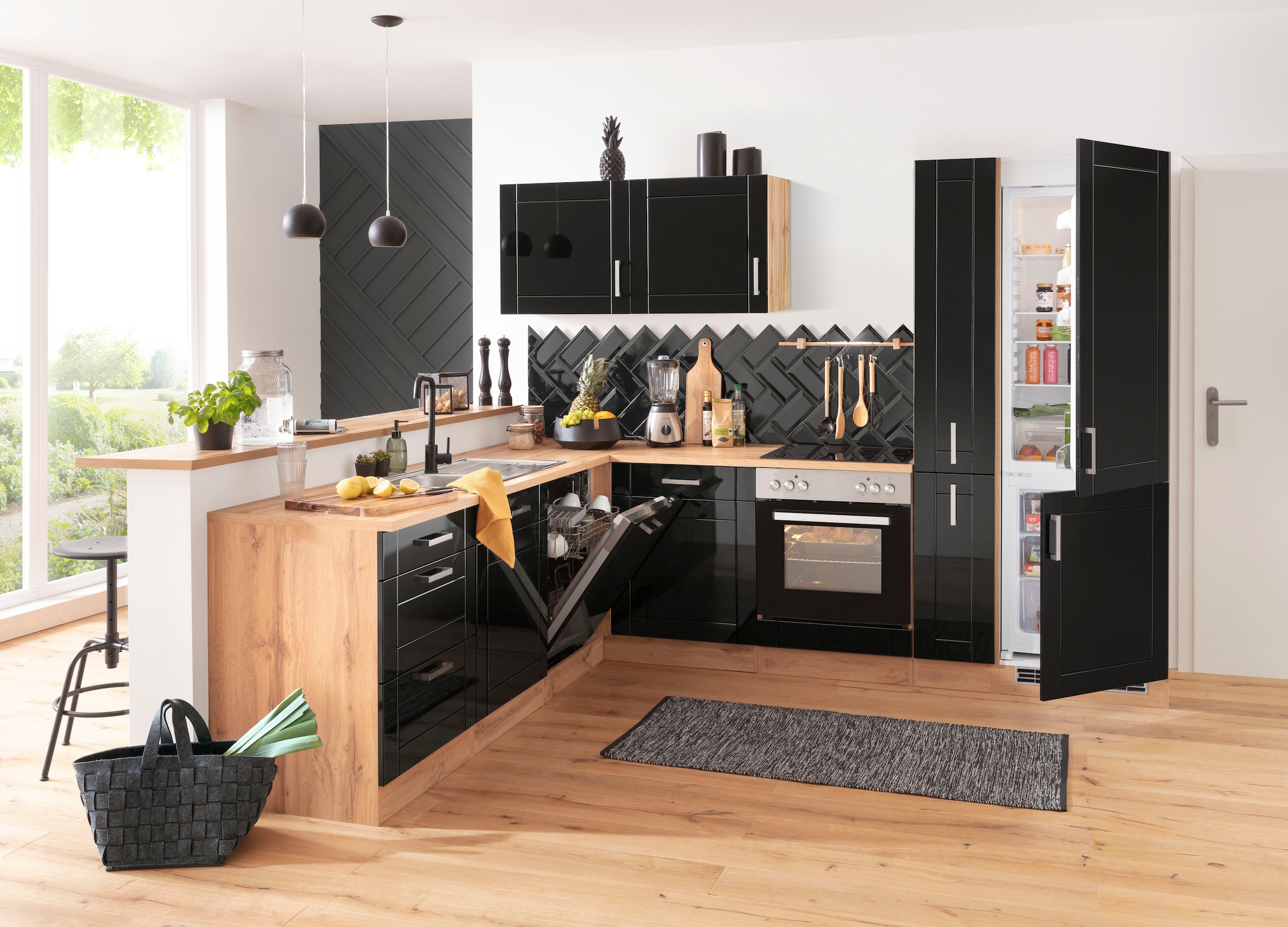 KOCHSTATION Winkelküche »KS-Tinnum«, ohne E-Geräte, Stellbreite 240/270 cm