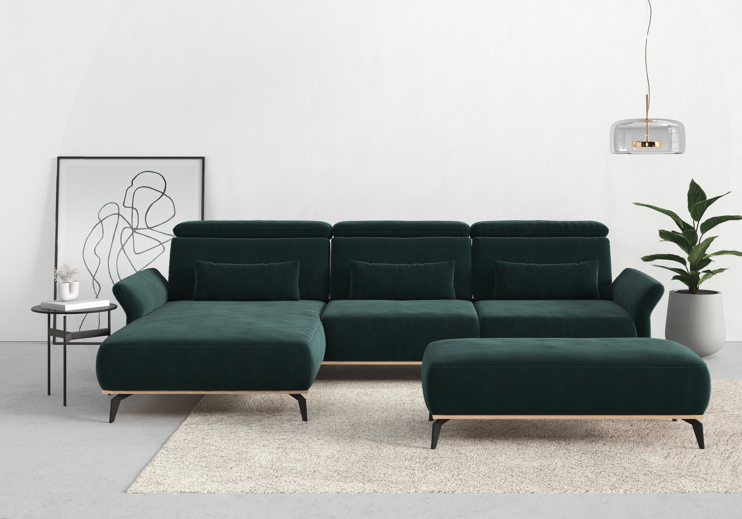 Places of Style Ecksofa "Fjord L-Form", massiv, wahlweise mit Armlehnfunkti günstig online kaufen