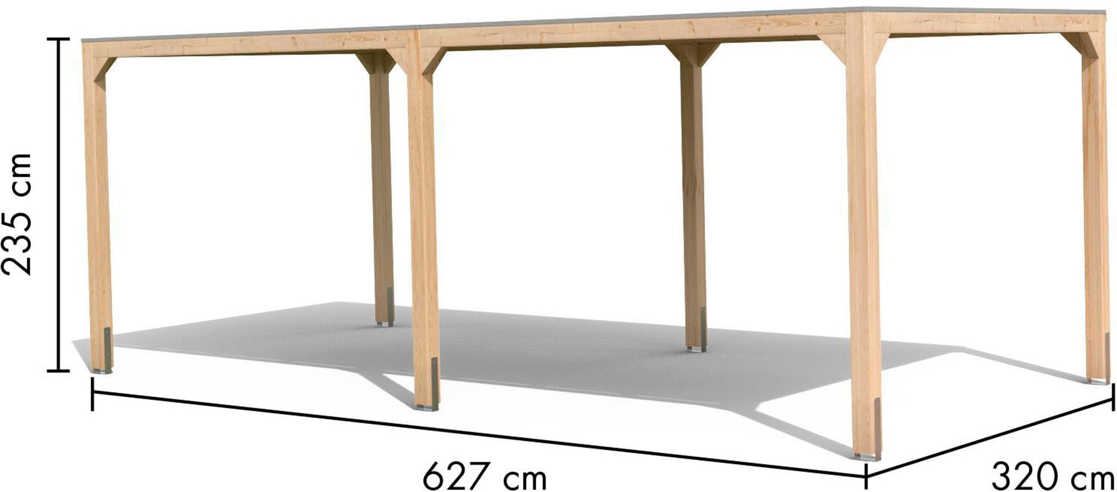 Karibu Pavillon »"Gordon" SET, naturbelassen«, aus hochwertigem Leimholz, inkl. selbstklebender Dachfolie
