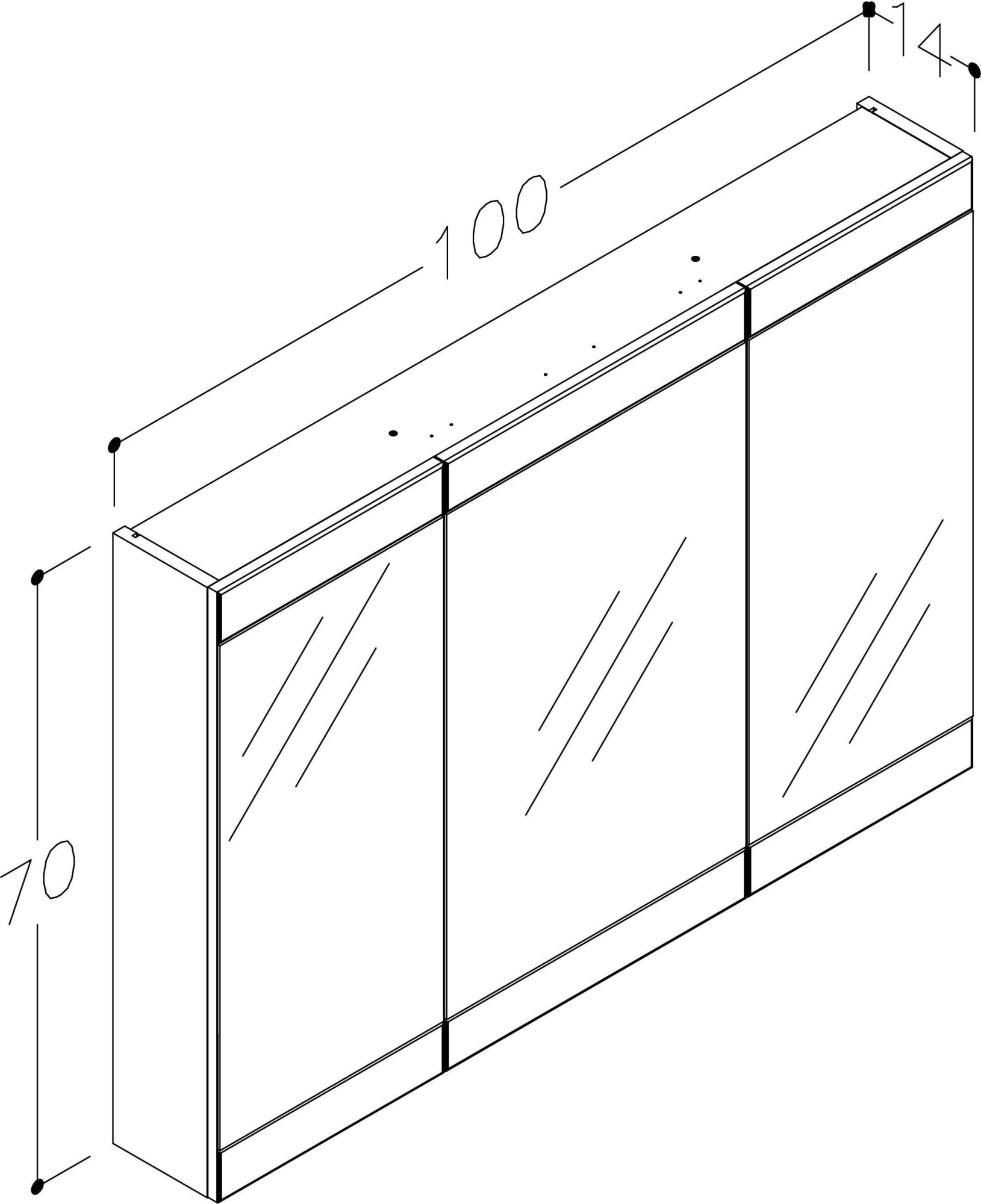 welltime Badezimmerspiegelschrank »Serena Retro«, FSC®-zertifiziertes Material, Breite 101,5 cm