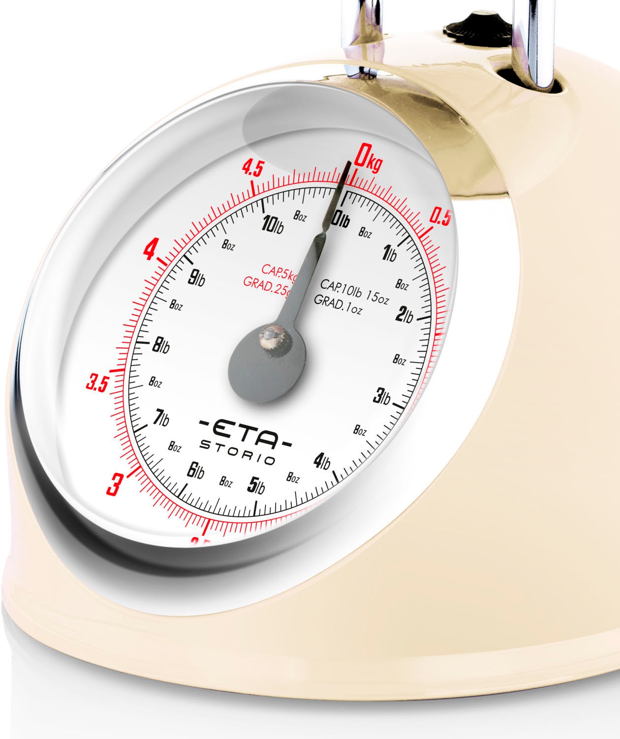 eta Küchenwaage »STORIO beige ETA577790040 Retro, analog«, (2 tlg.), Ganzmetall-Design mit einer Edelstahl Schlüssel, bis 5 kg