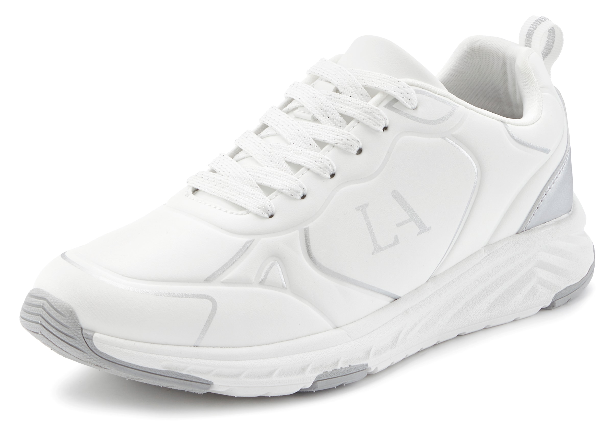 LASCANA Sneaker »Freizeitschuh, Schnürschuh, Turnschuhe,«  mit Farbakzenten VEGAN