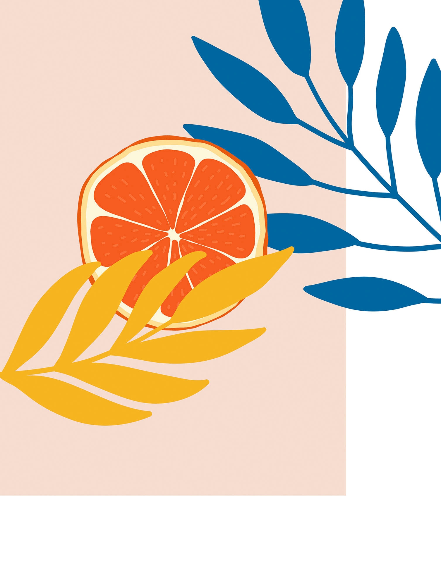 Komar Bild »Illustration Drooping Leaves« Natur 1 Stk. tlg. Wandbild zur Dekoration - ohne Rahmen