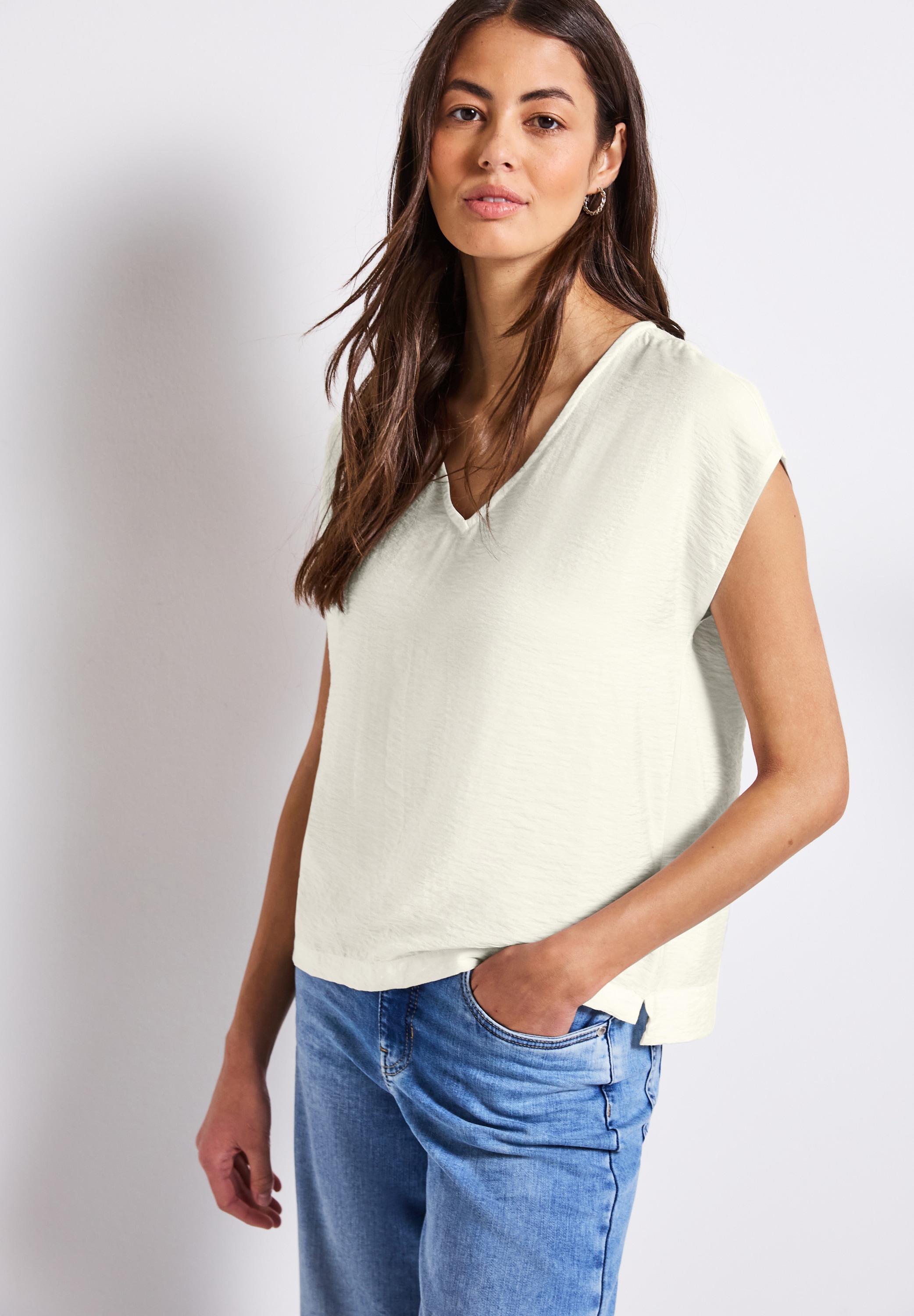 STREET ONE Shirtbluse mit V-Neck