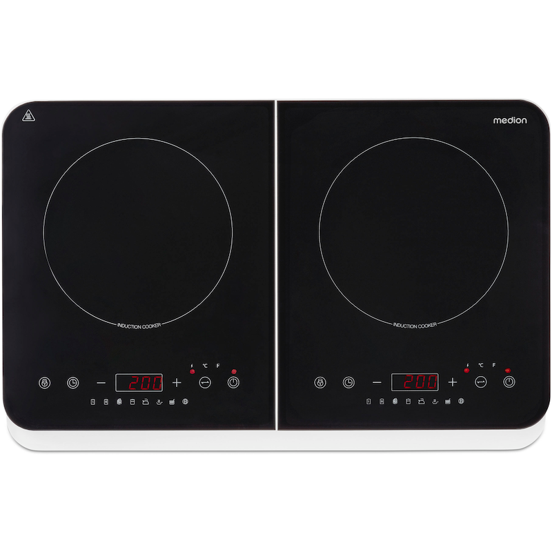 MEDION Doppel-Induktionskochplatte »MD 18493, 3500 W Induktionsleistung, automatische Topferkennung, Timer« Temperaturbereich 60 - 240°,...
