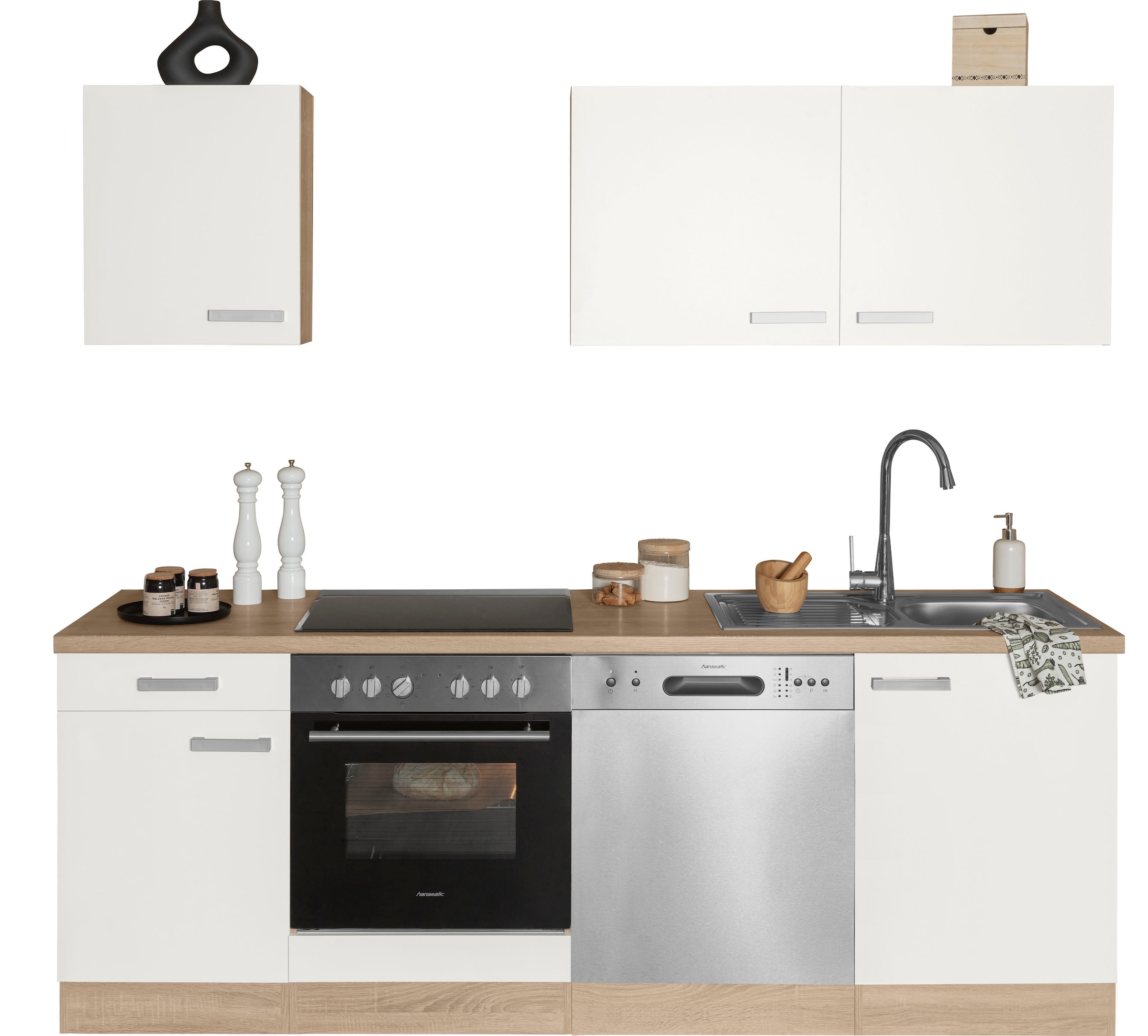 OPTIFIT Küchenzeile »Leer«, Breite 210 mit Hanseatic-E-Geräten cm, online kaufen