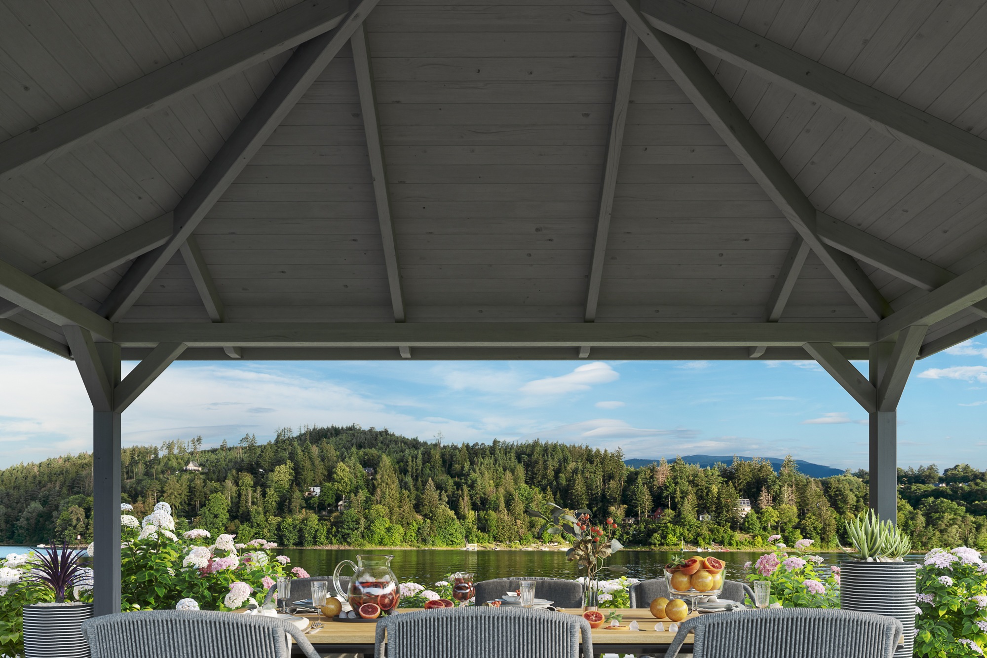 Skanholz Holzpavillon »Cannes 3«, Leimholz, 424 x 424 cm
