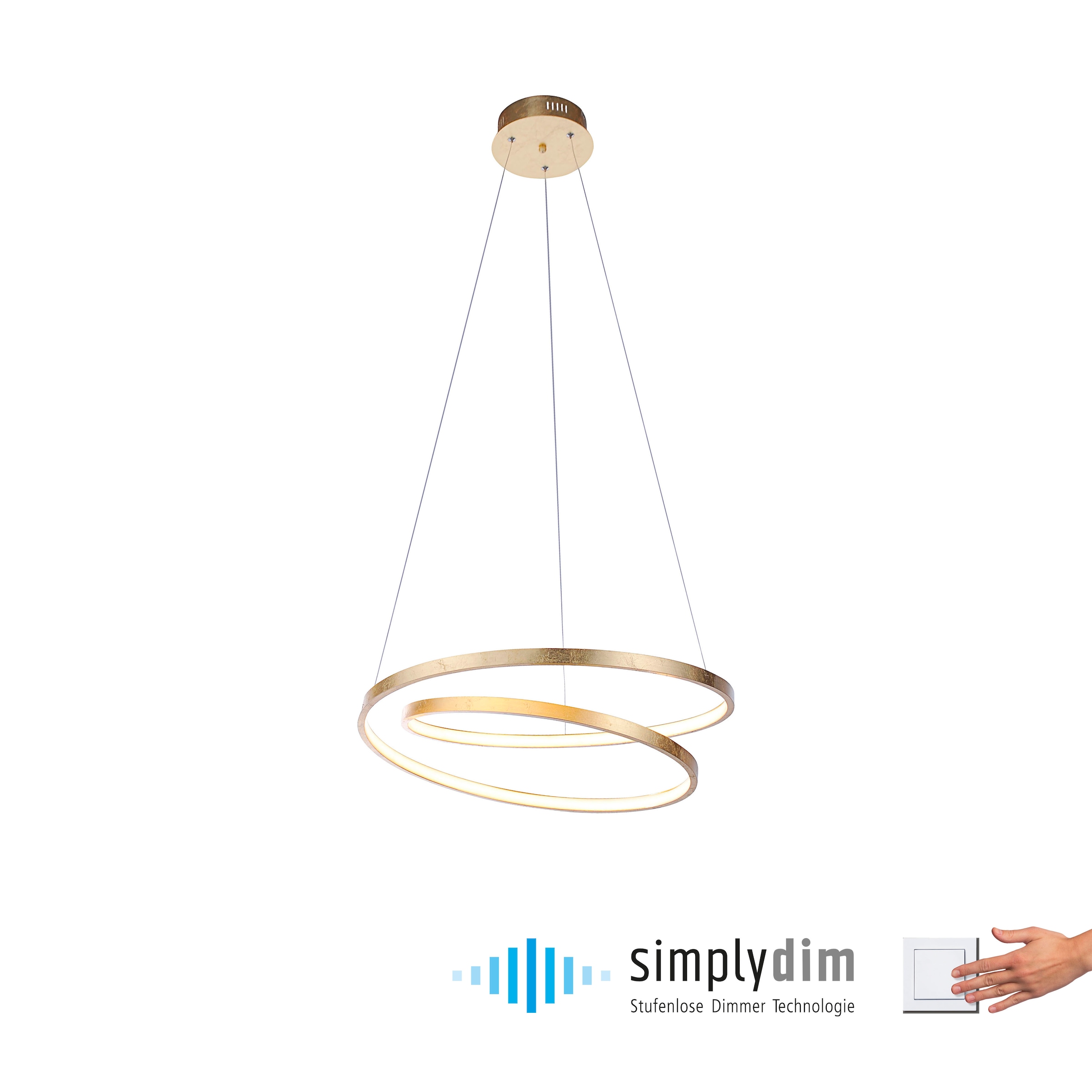 Paul Neuhaus Pendelleuchte »ROMAN«, 1 flammig, Leuchtmittel LED-Board | LED fest integriert, LED, dimmbar, Simply Dim, Memory, nach Trennung vom Netz