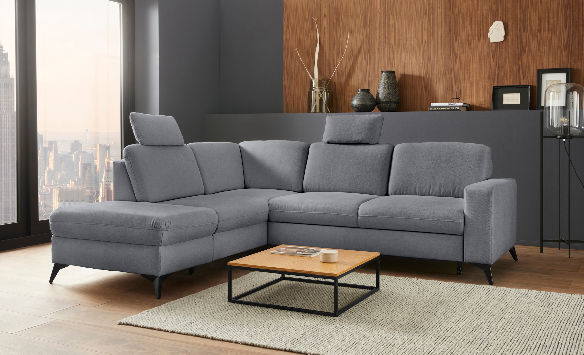 Places of Style Ecksofa "Lolland L-Form", Wahlweise mit Bettfunktion und St günstig online kaufen