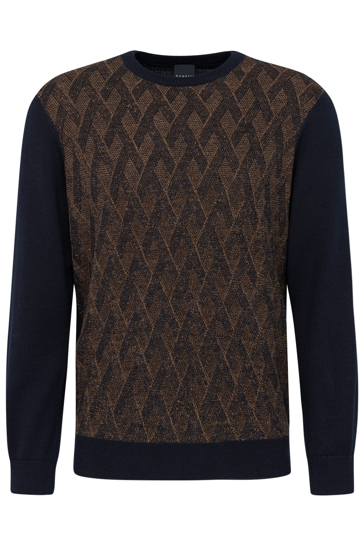 bugatti Strickpullover, mit 2-farbigem Rautenmuster