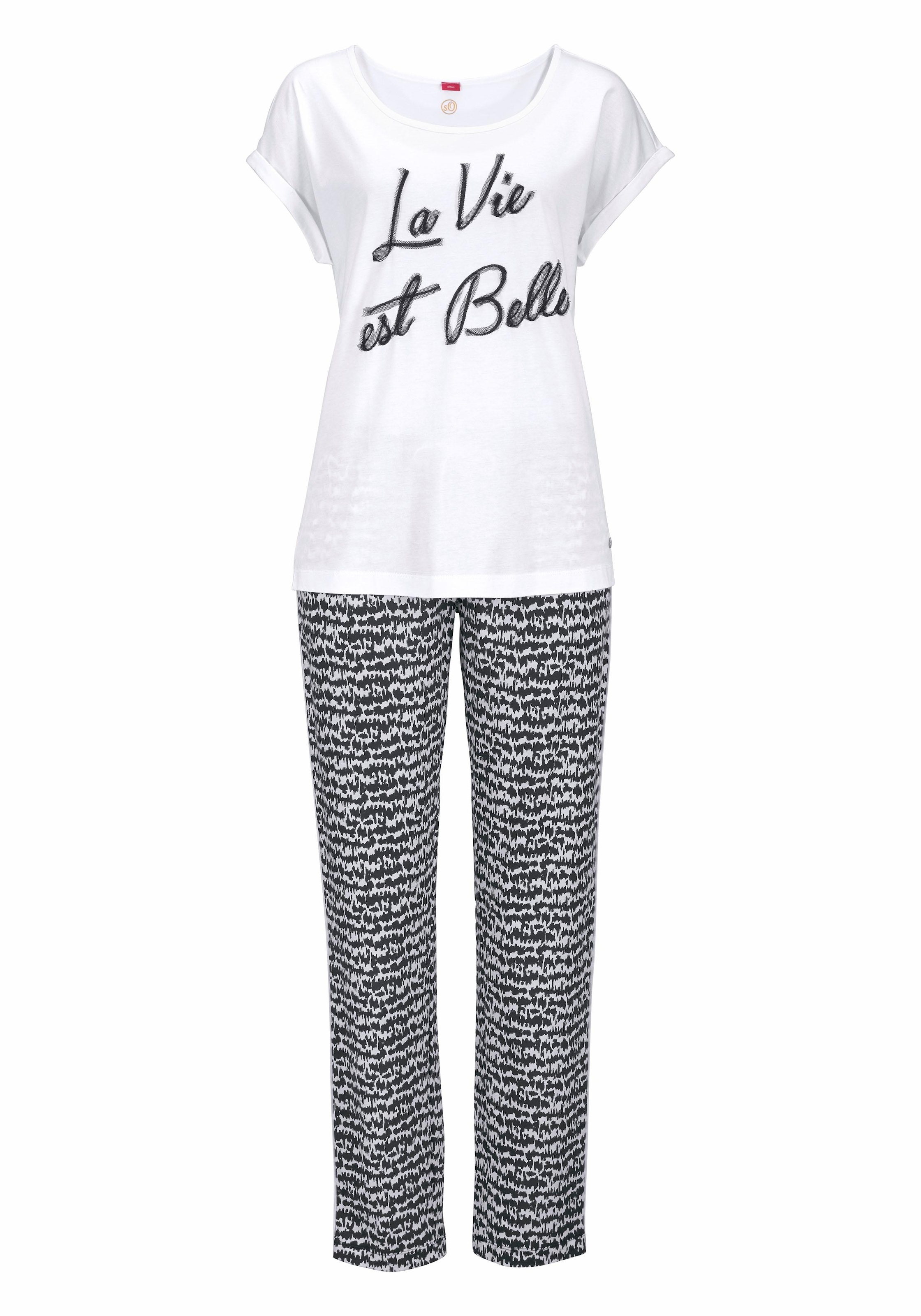 s.Oliver Pyjama »La Vie est Belle«, (2 tlg., 1 Stück)