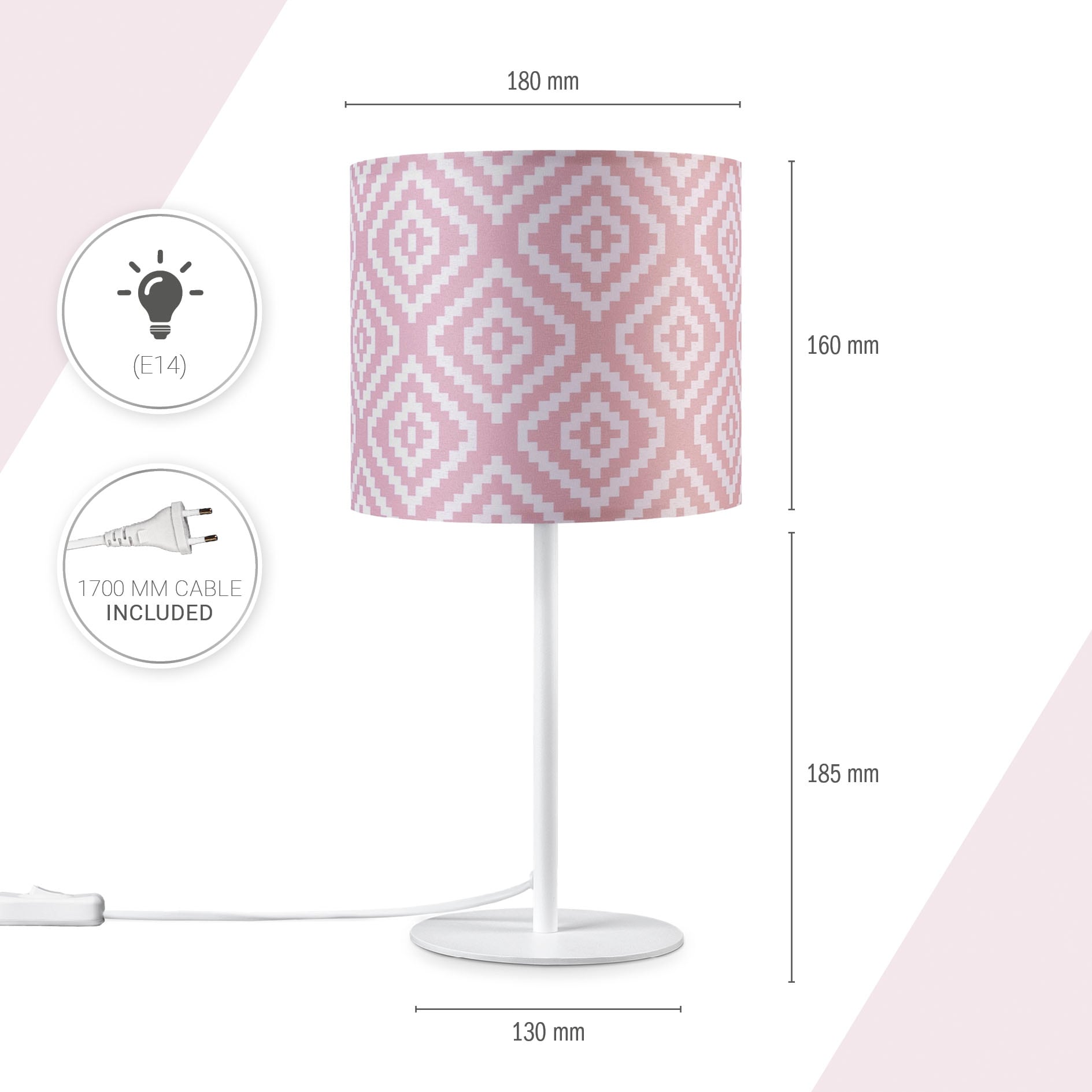 Paco Home Tischleuchte »Luca Stella«, Leuchtmittel E14 | ohne Leuchtmittel, Stoff Nachtlicht Vintage Retro Mit Stecker Modern Nacht