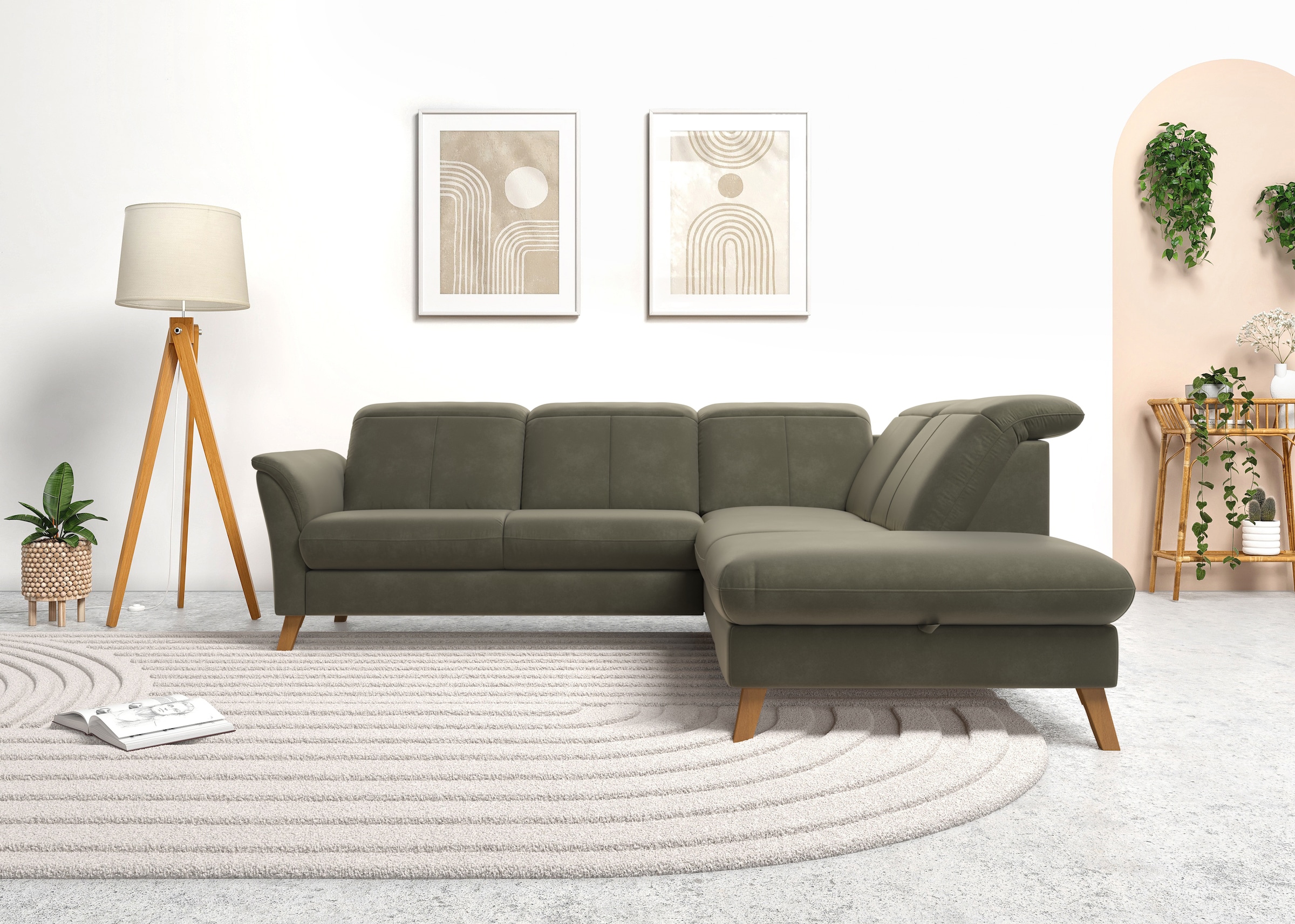 sit&more Ecksofa »Romero L-Form«, wahlweise mit oder ohne TV-Funktion, Bettfunktion, Bettkasten