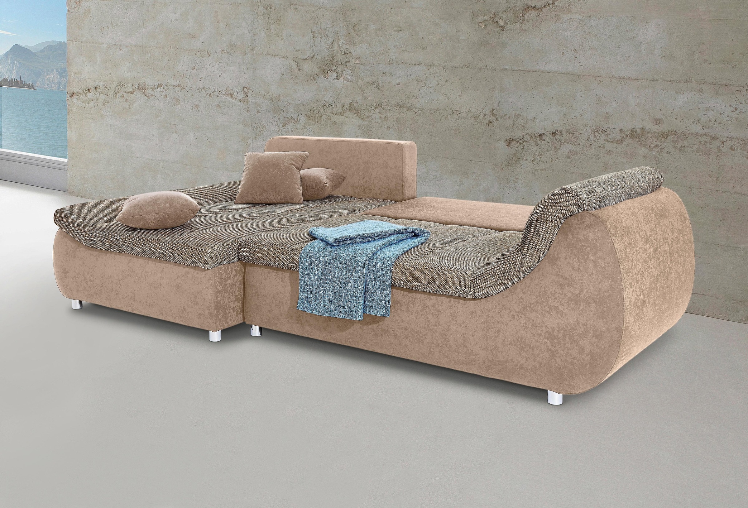 INOSIGN Ecksofa »Imola elegant und bequem, aktuelle Steppung im Sitz, L-For günstig online kaufen