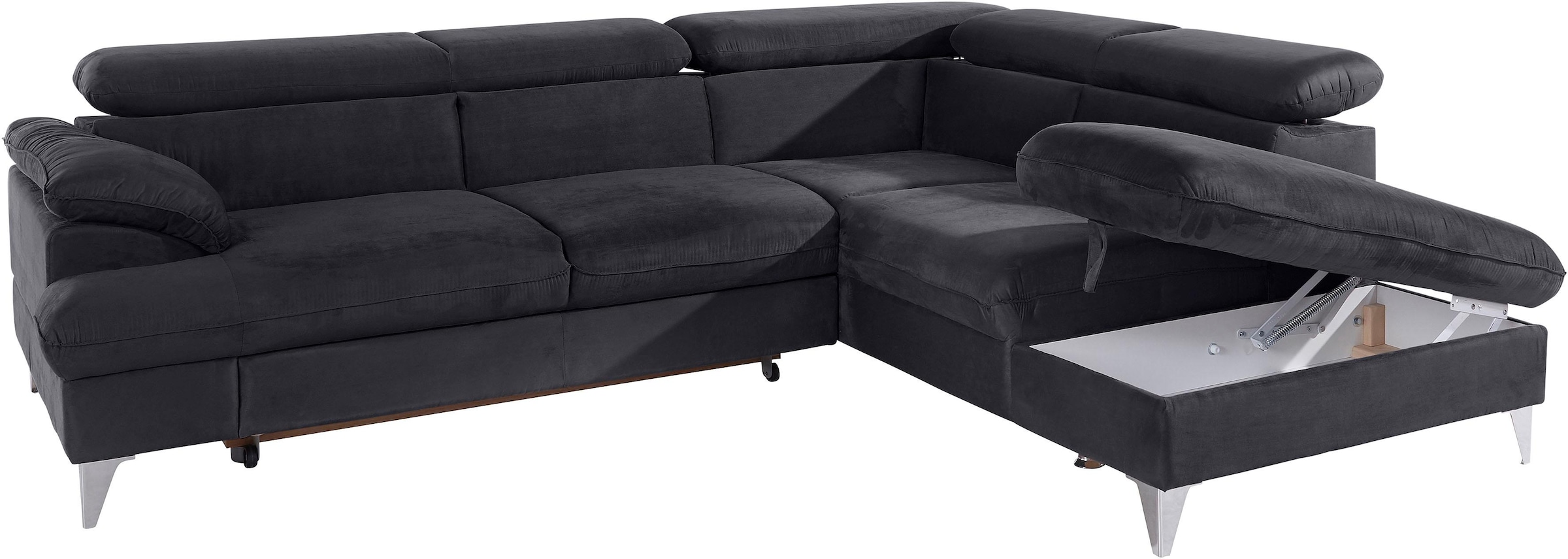COTTA Ecksofa »Caluso L-Form«, mit Kopfteilverstellung, wahlweise mit Bettfunktion & Bettkasten