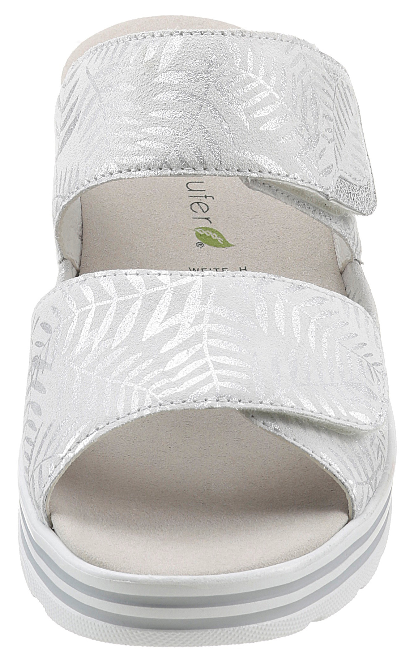 Waldläufer Pantolette »H-MICHELLE«, Keilabsatz, Sommerschuh, Schlappen mit dezenter Musterung, H-Weite