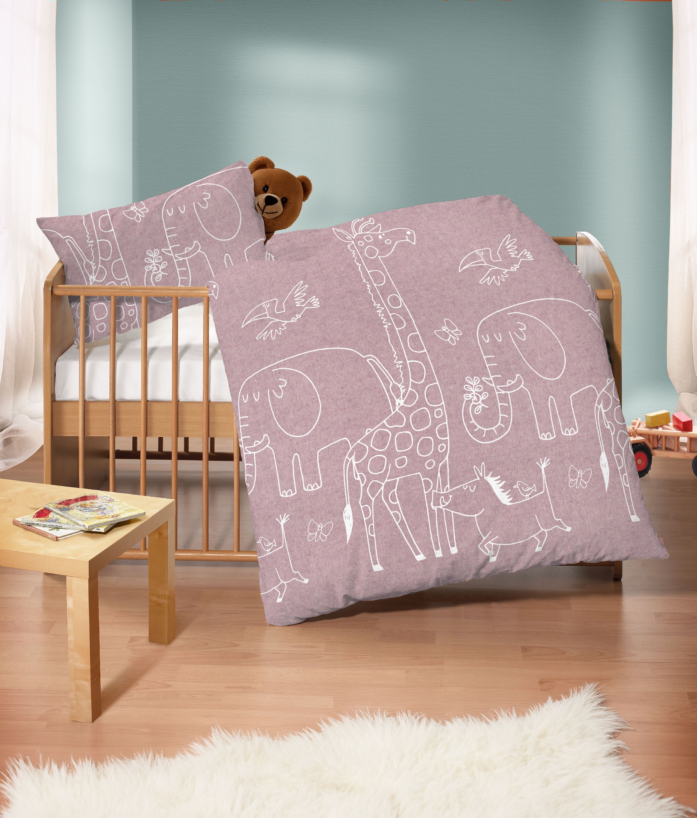 Biberna Kinderbettwäsche »0840520«, kuschelig warm, samtweich, Melange, 100 günstig online kaufen