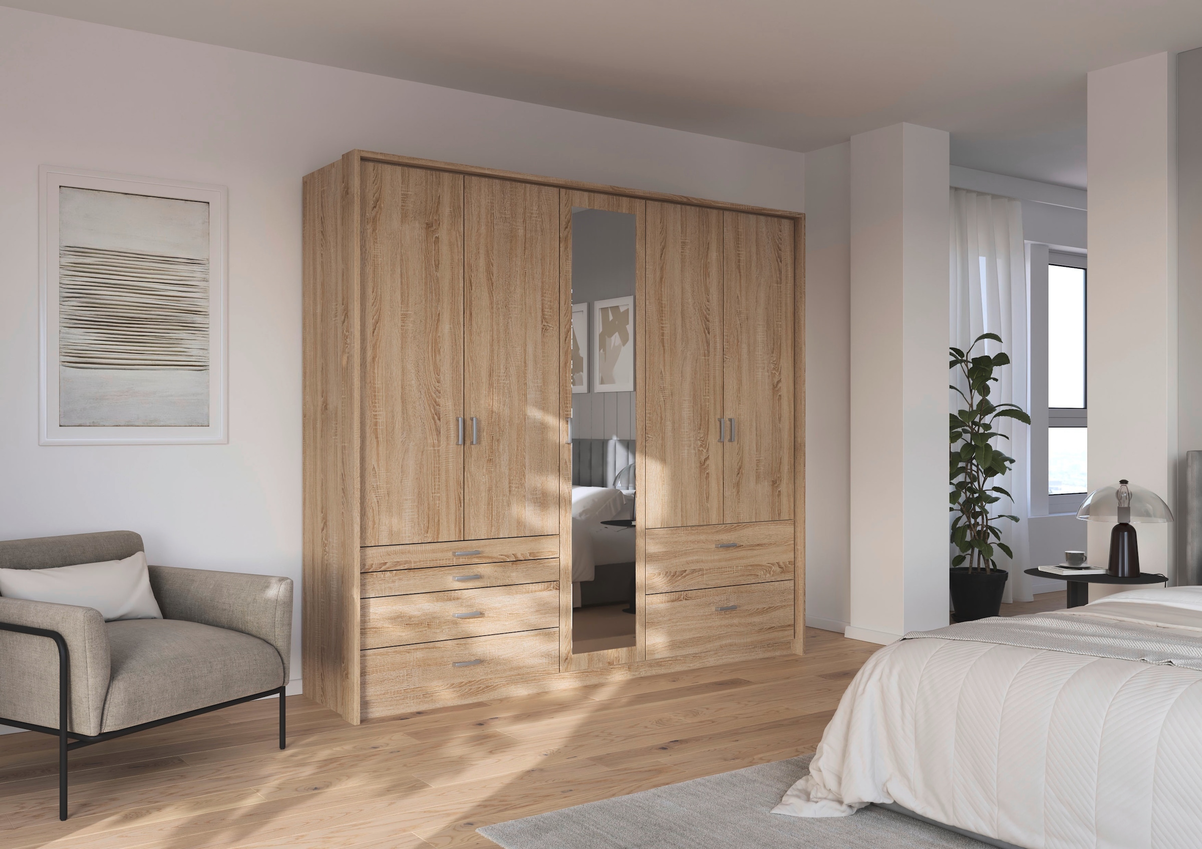 rauch Drehtürenschrank »Kleiderschrank Schrank Garderobe Wäscheschrank WILDBERG« Breiten 230/275 cm, Höhen 212/231 cm,  mit 6 Schubladen, obere Schublade mit Holz-Einteilung MADE IN GERMANY