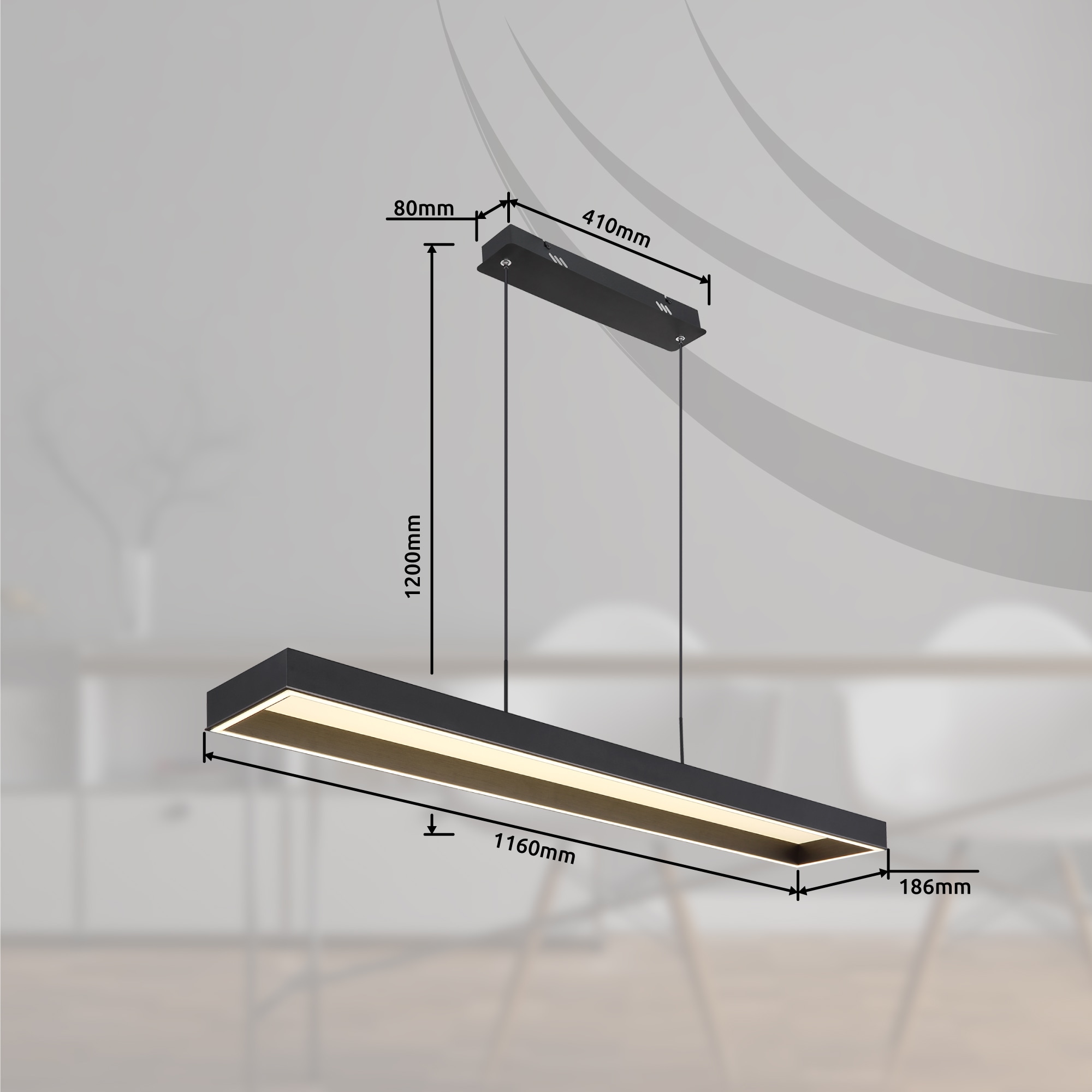 GLOBO LIGHTING LED Pendelleuchte »SOLA«, Leuchtmittel LED-Modul | LED fest integriert, Hängelampe/Pendelleuchte/Höhe kürzbar/Esstisch/Esszimmer