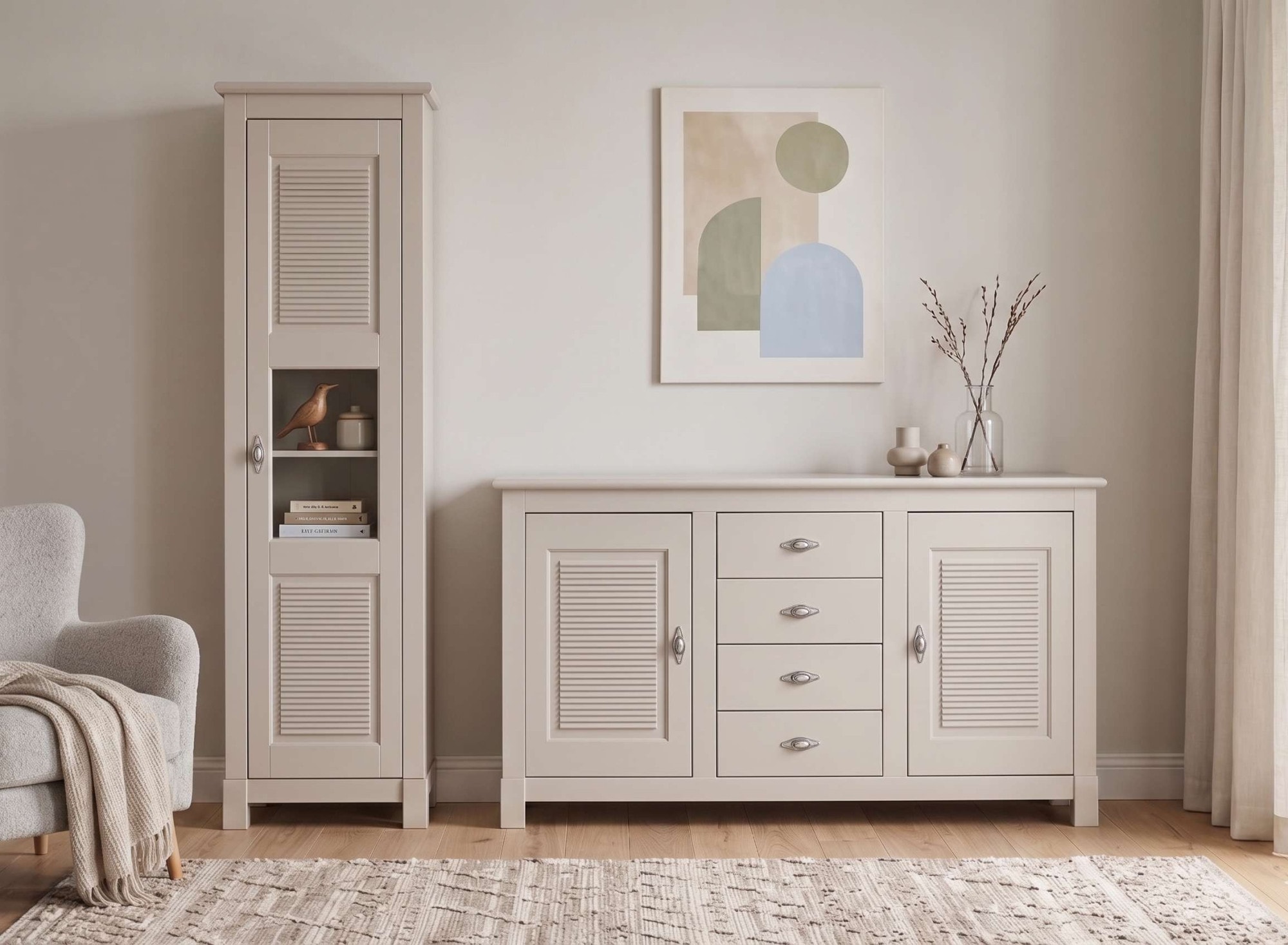 OTTO home Vitrine »Rauna Vitrinenschrank, Stauraumchrank« Höhe 180 cm, aus massiver Kiefer, FSC®-zertifiziert